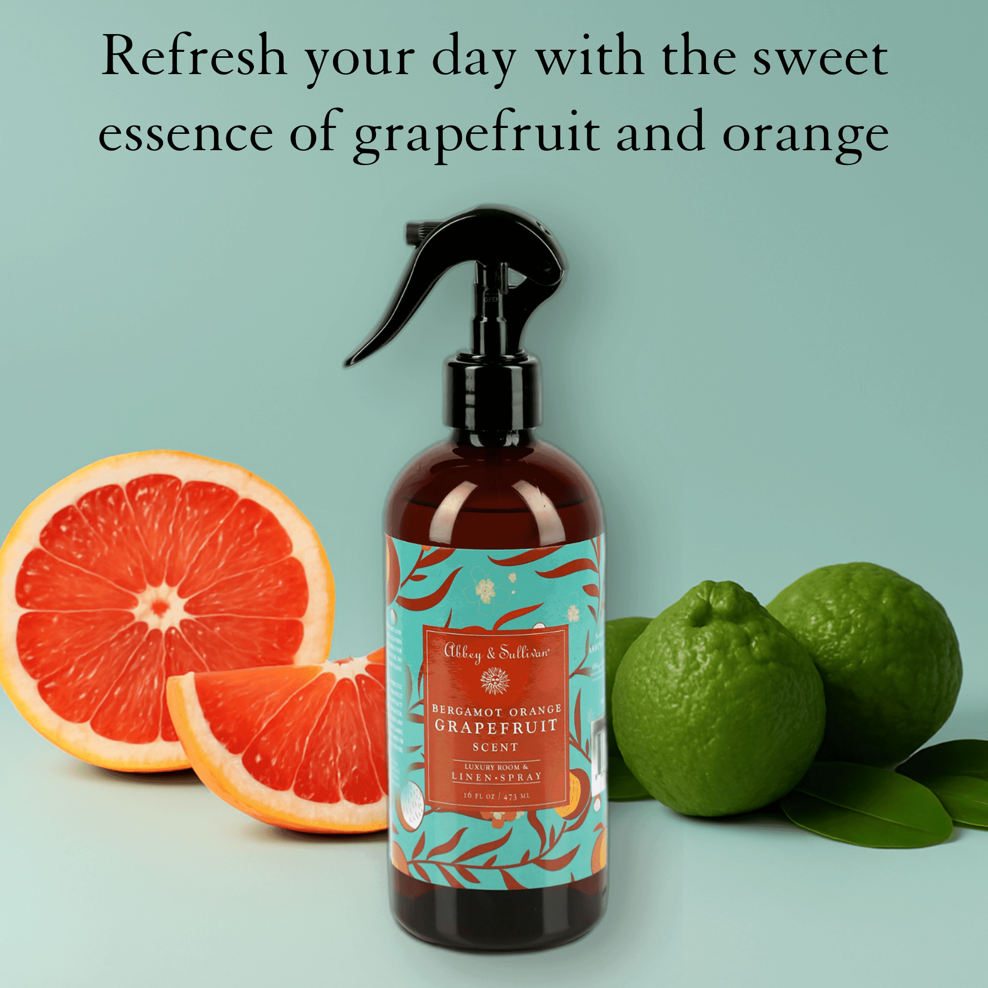 Best linen and room sprays - Bergamot Orange Grapefruit - Abbey & Sullivan