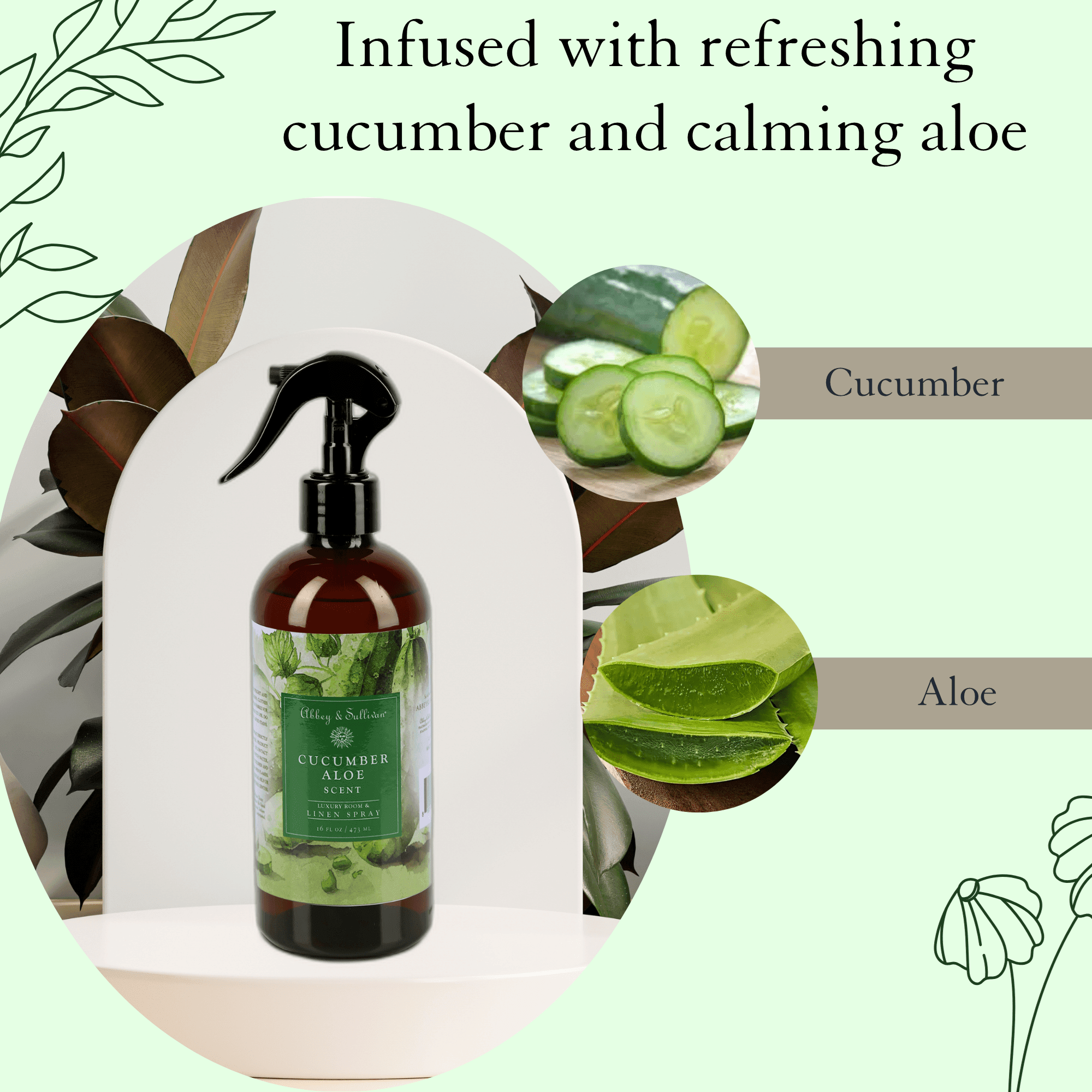 Best linen and room sprays - Cucumber Aloe - Abbey & Sullivan