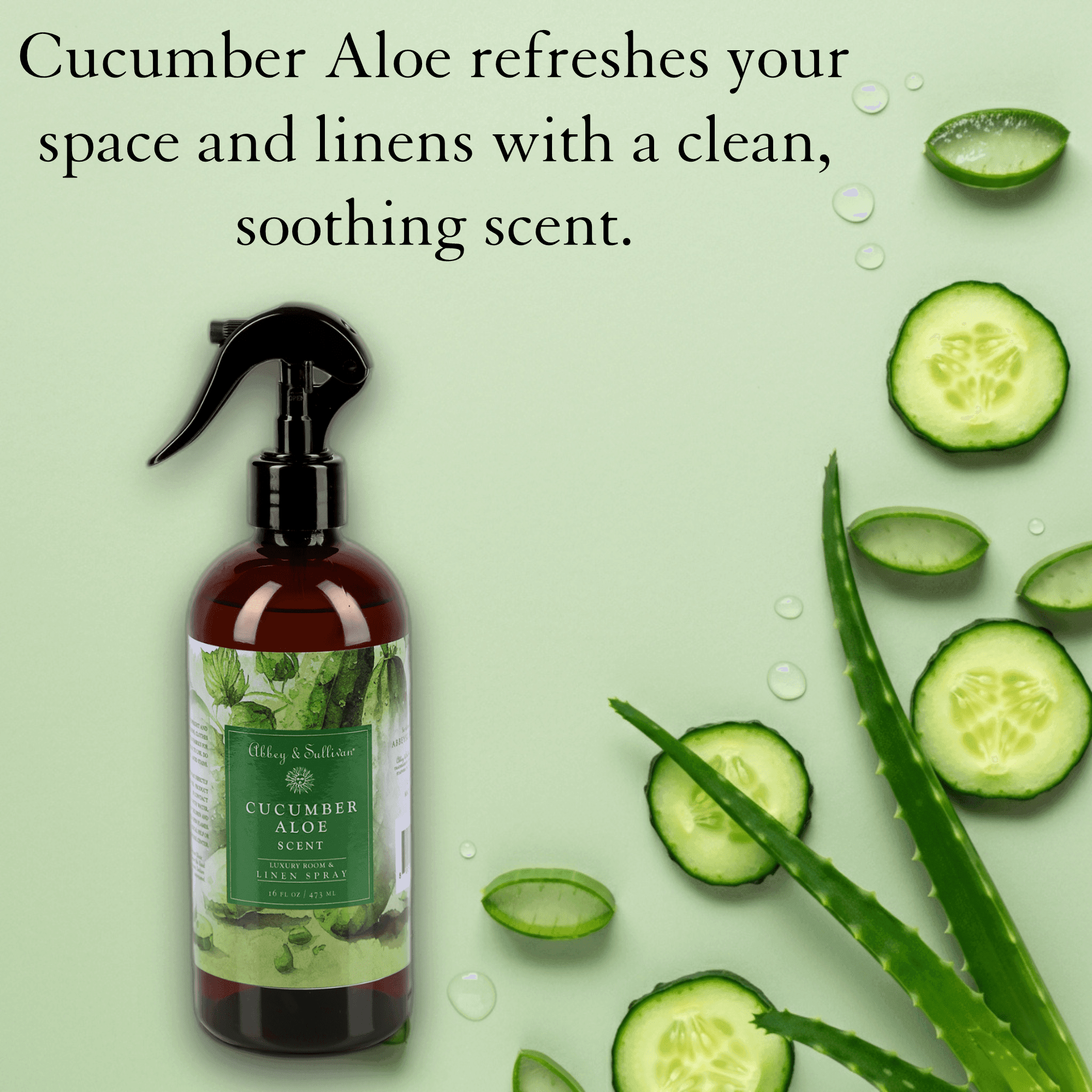 Best linen and room sprays - Cucumber Aloe - Abbey & Sullivan