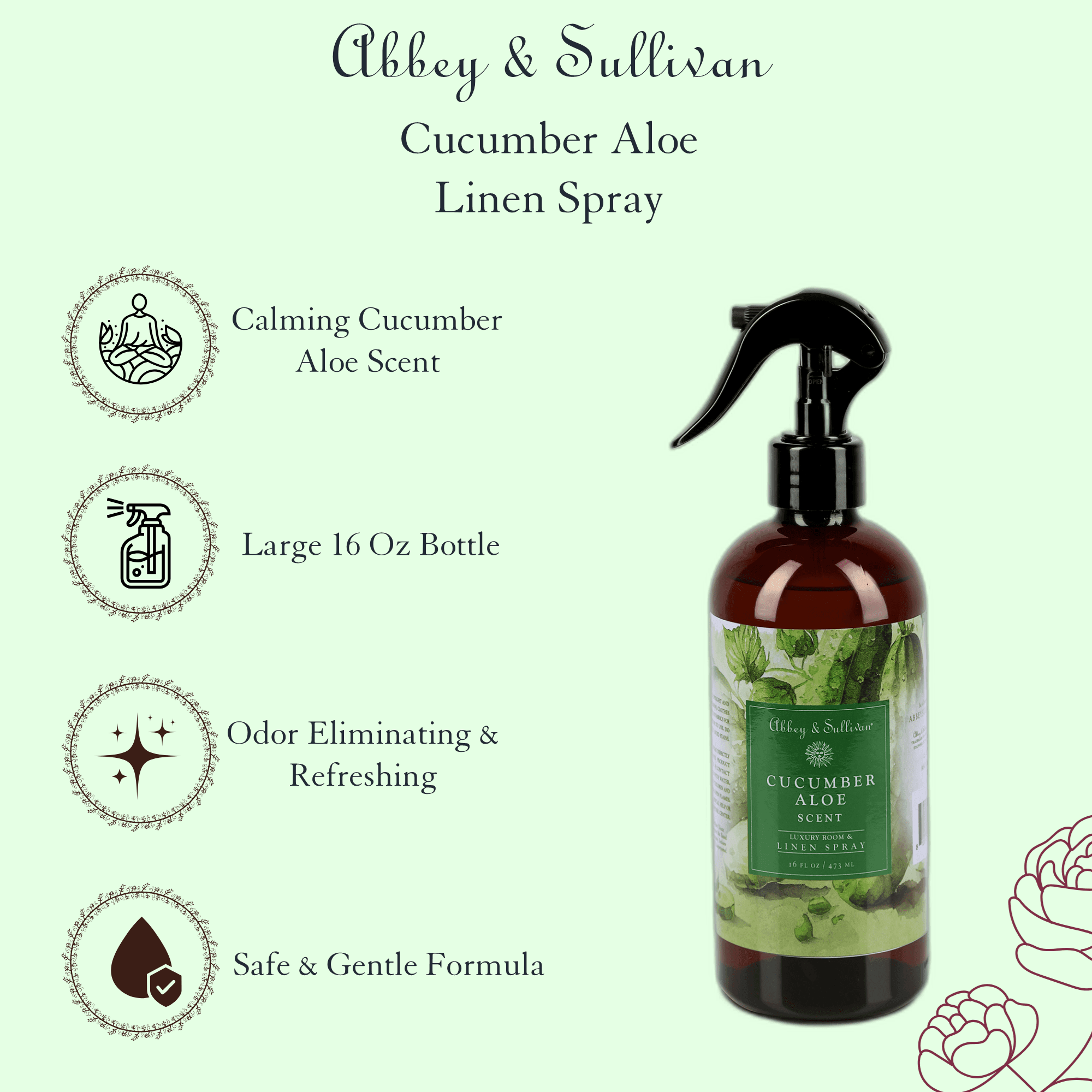 Best linen and room sprays - Cucumber Aloe - Abbey & Sullivan