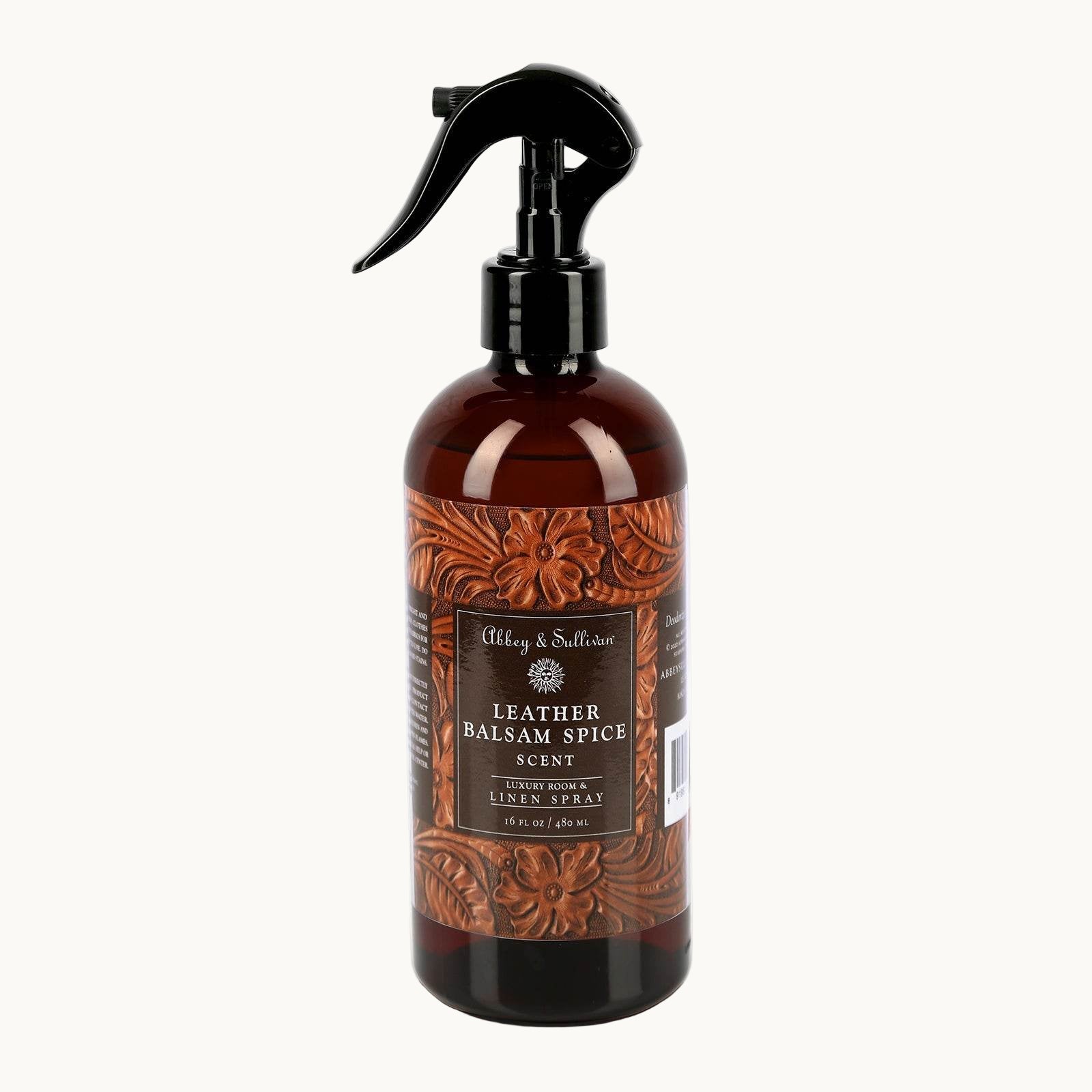 Best linen and room sprays - Leather Balsam Spice - Abbey & Sullivan