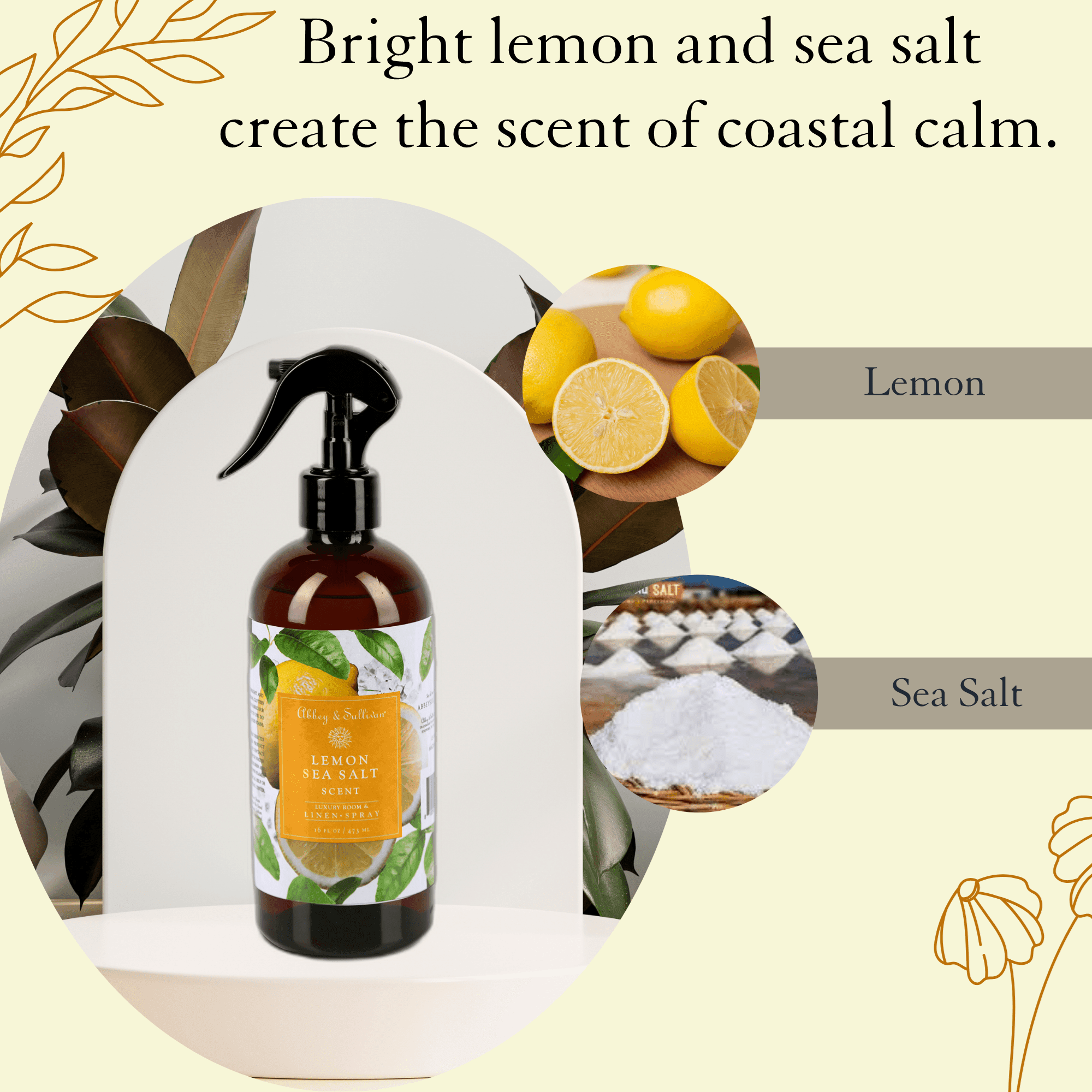 Best linen and room sprays - Lemon Sea Salt - Abbey & Sullivan