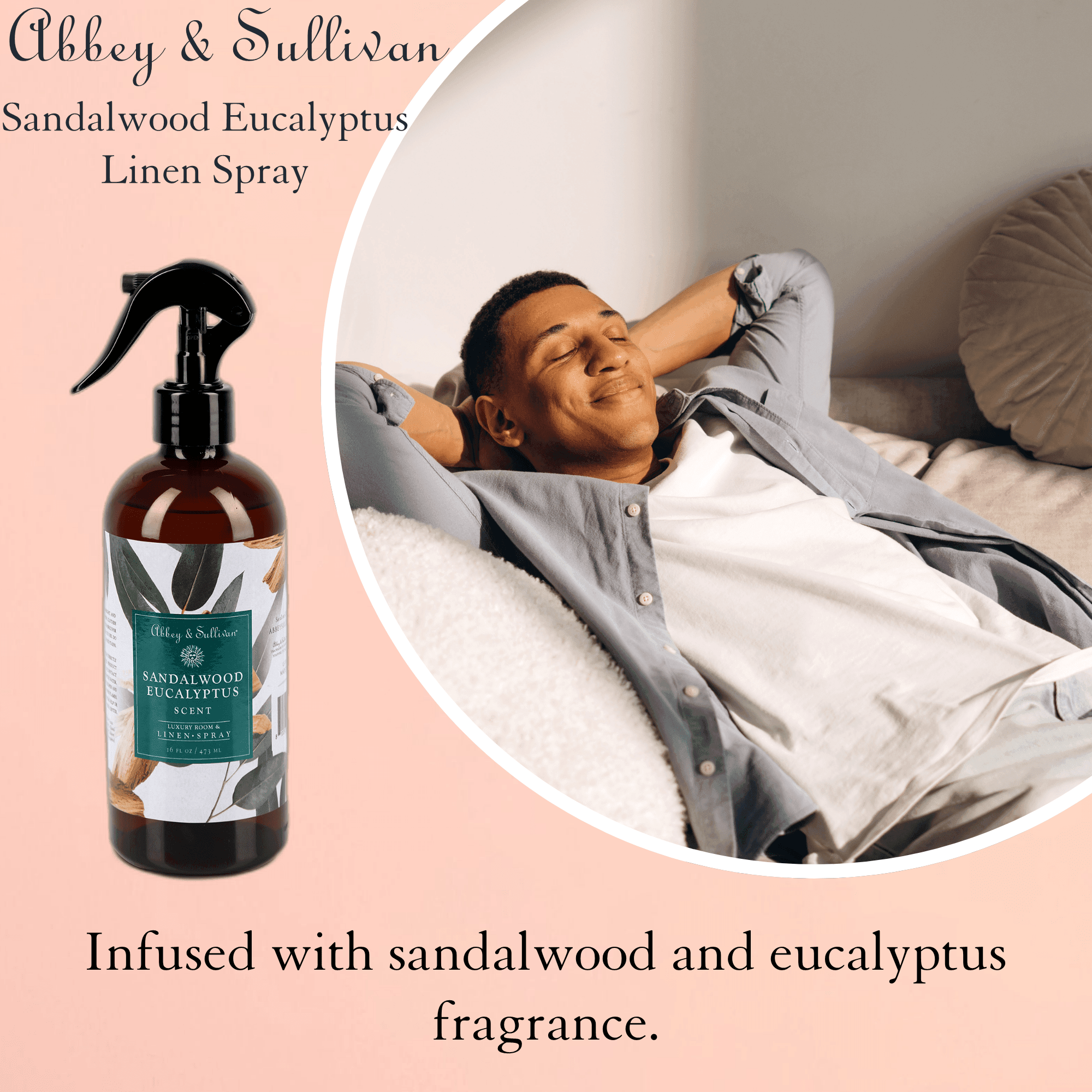 Best linen and room sprays - Sandalwood Eucalyptus - Abbey & Sullivan