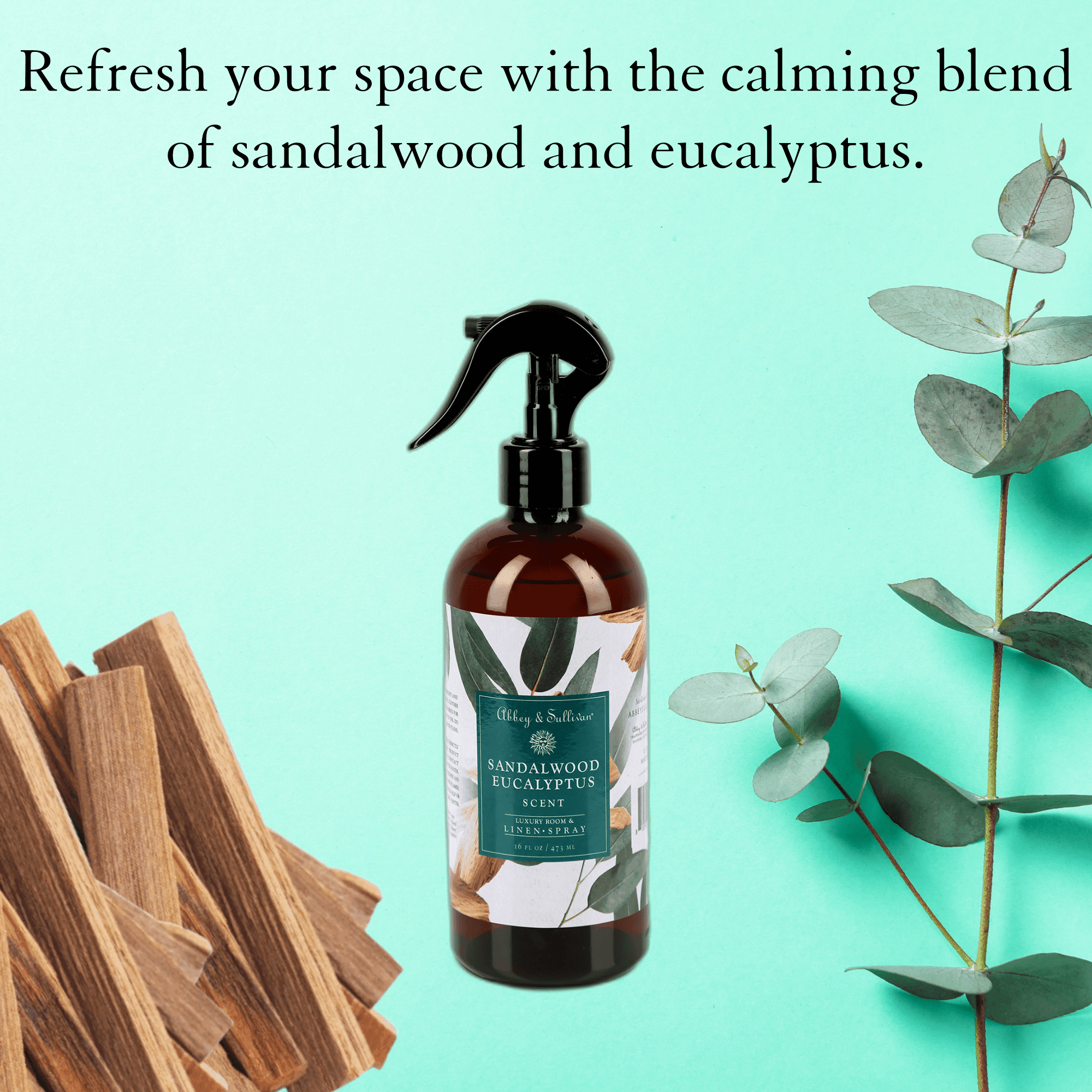 Best linen and room sprays - Sandalwood Eucalyptus - Abbey & Sullivan