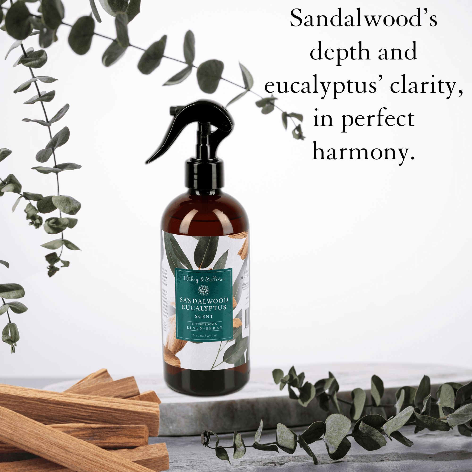 Best linen and room sprays - Sandalwood Eucalyptus - Abbey & Sullivan