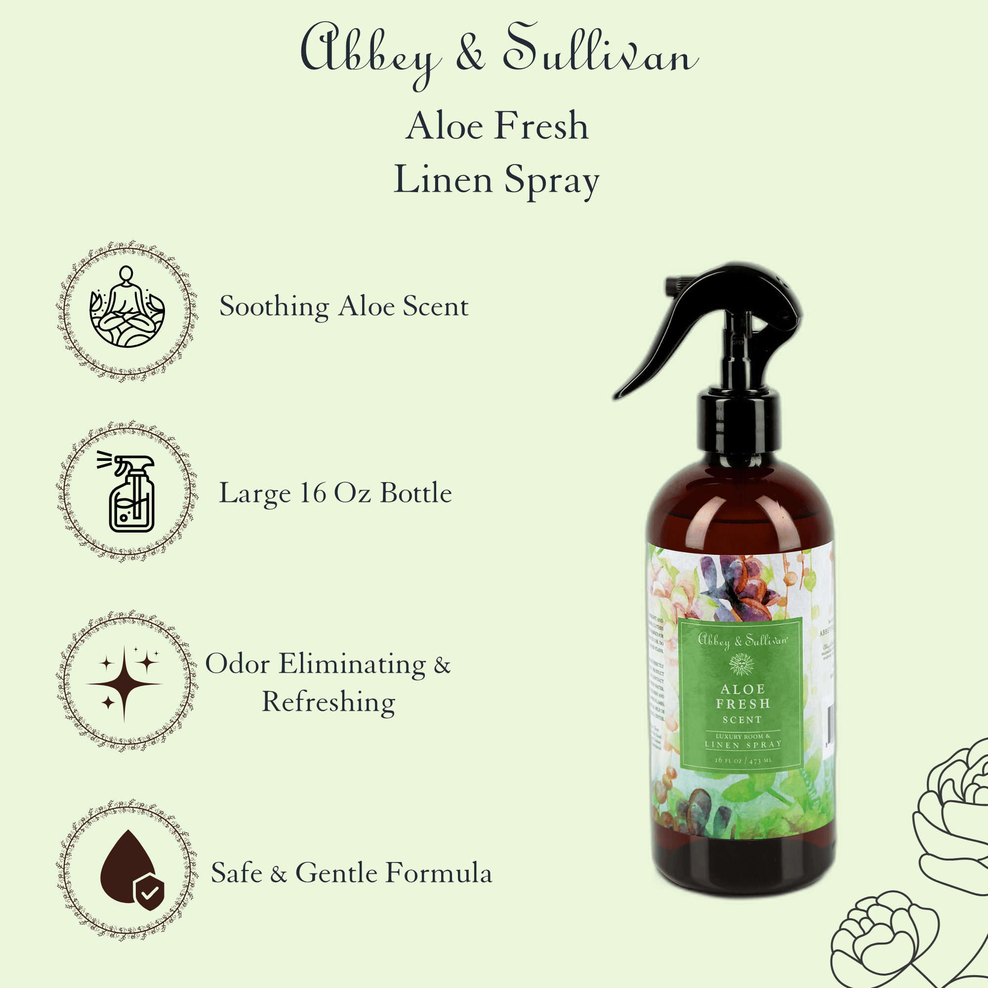 Linen and Room Spray, Aloe Fresh - Abbey & Sullivan