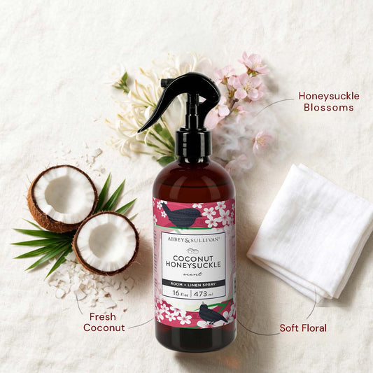 Linen and Room Sprays, Coconut Honeysuckle