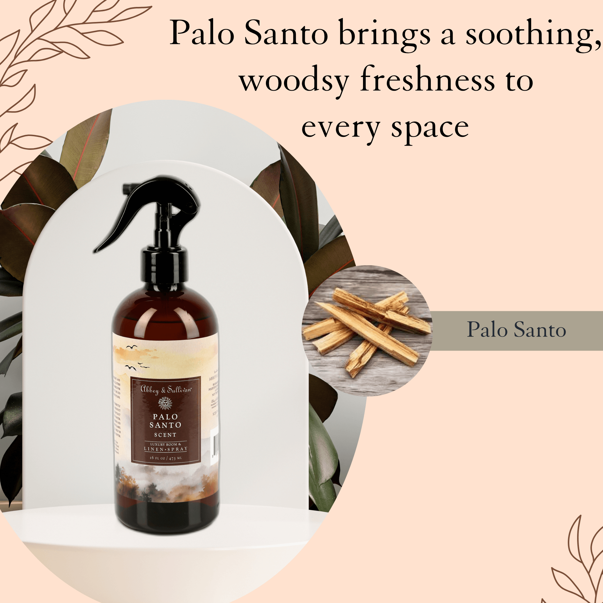 Linen and Room Spray, Palo Santo - Abbey & Sullivan