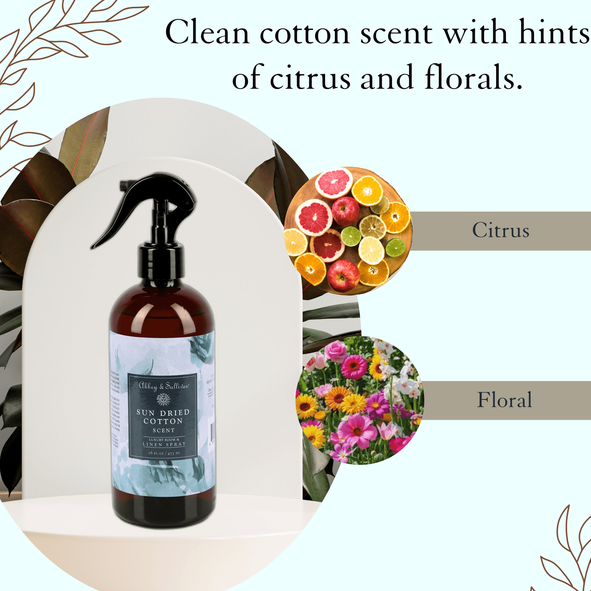 Best linen and room sprays - Sun Dried Cotton - Abbey & Sullivan
