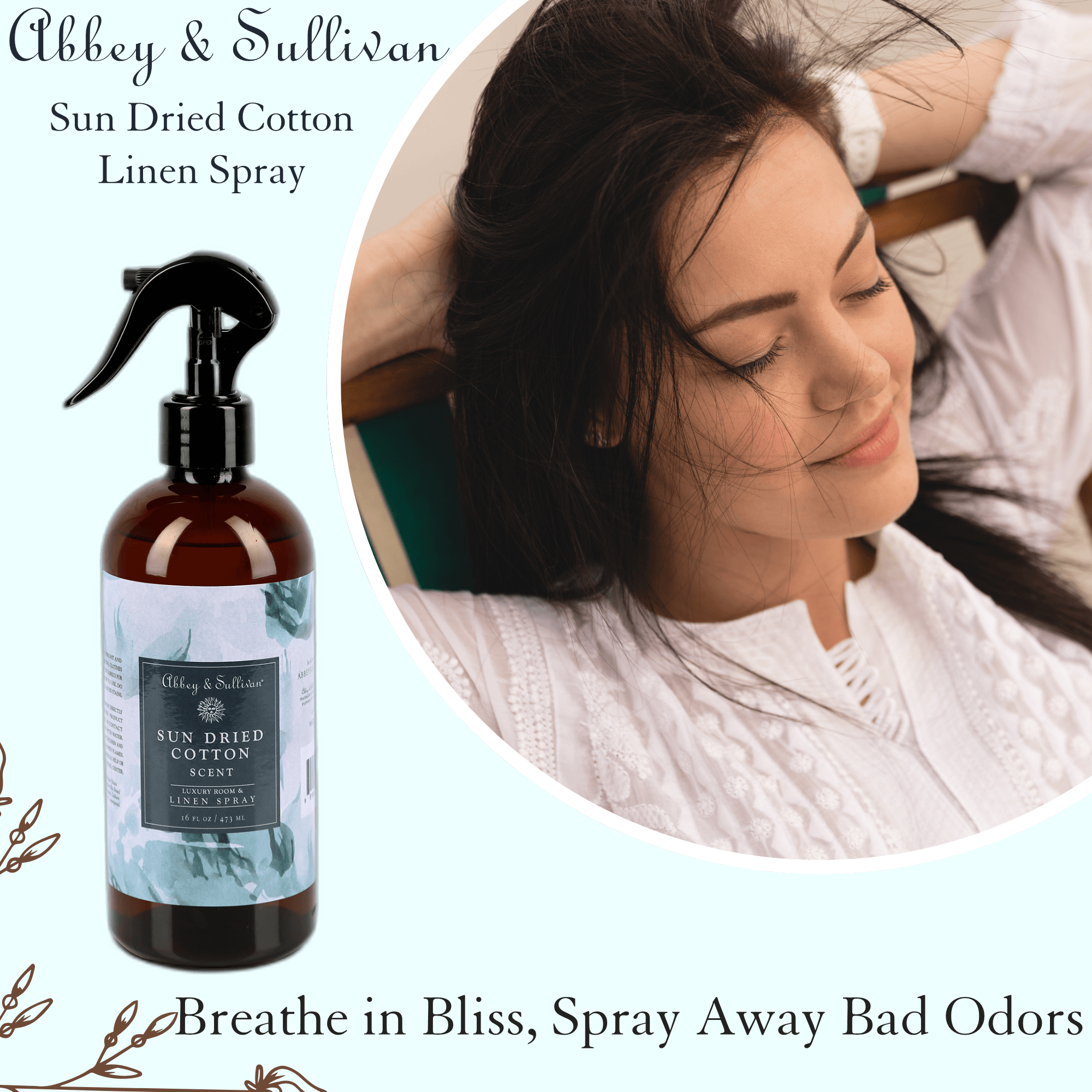 Best linen and room sprays - Sun Dried Cotton - Abbey & Sullivan