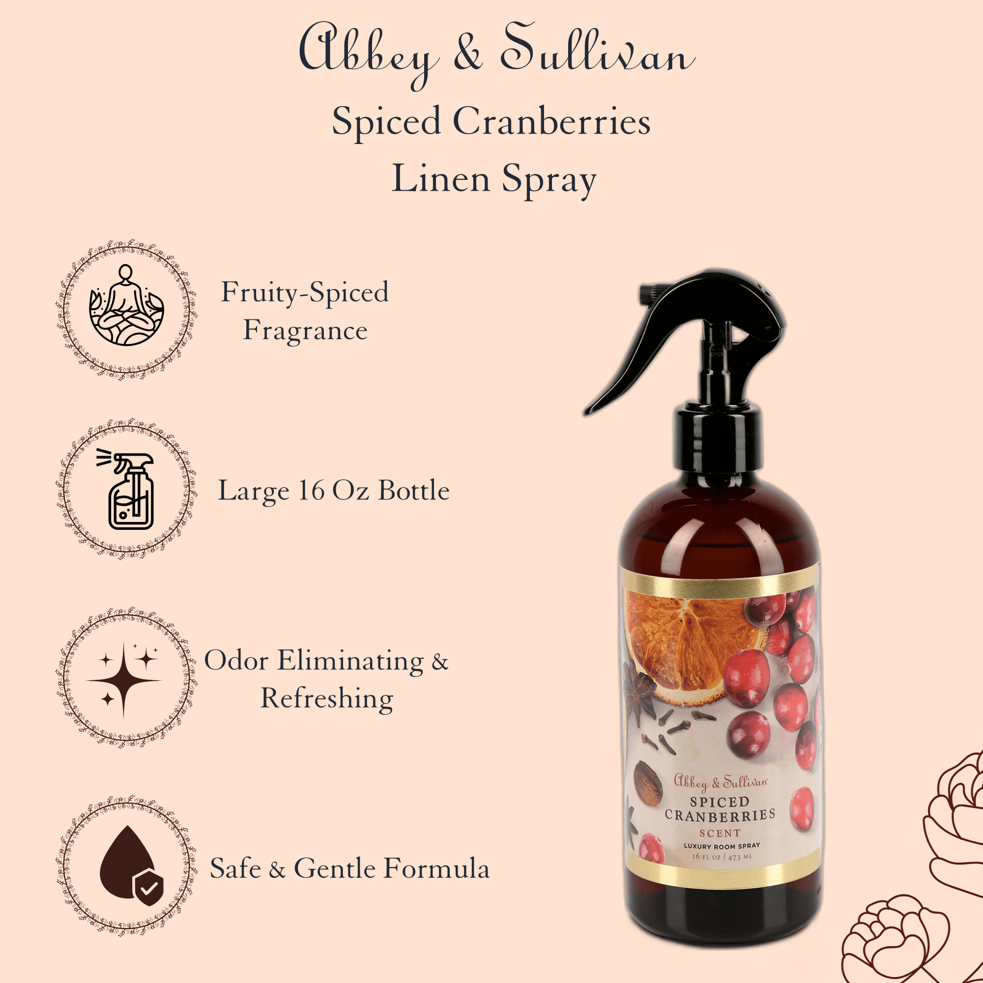Best room sprays - Spiced Cranberries - Abbey & Sullivan