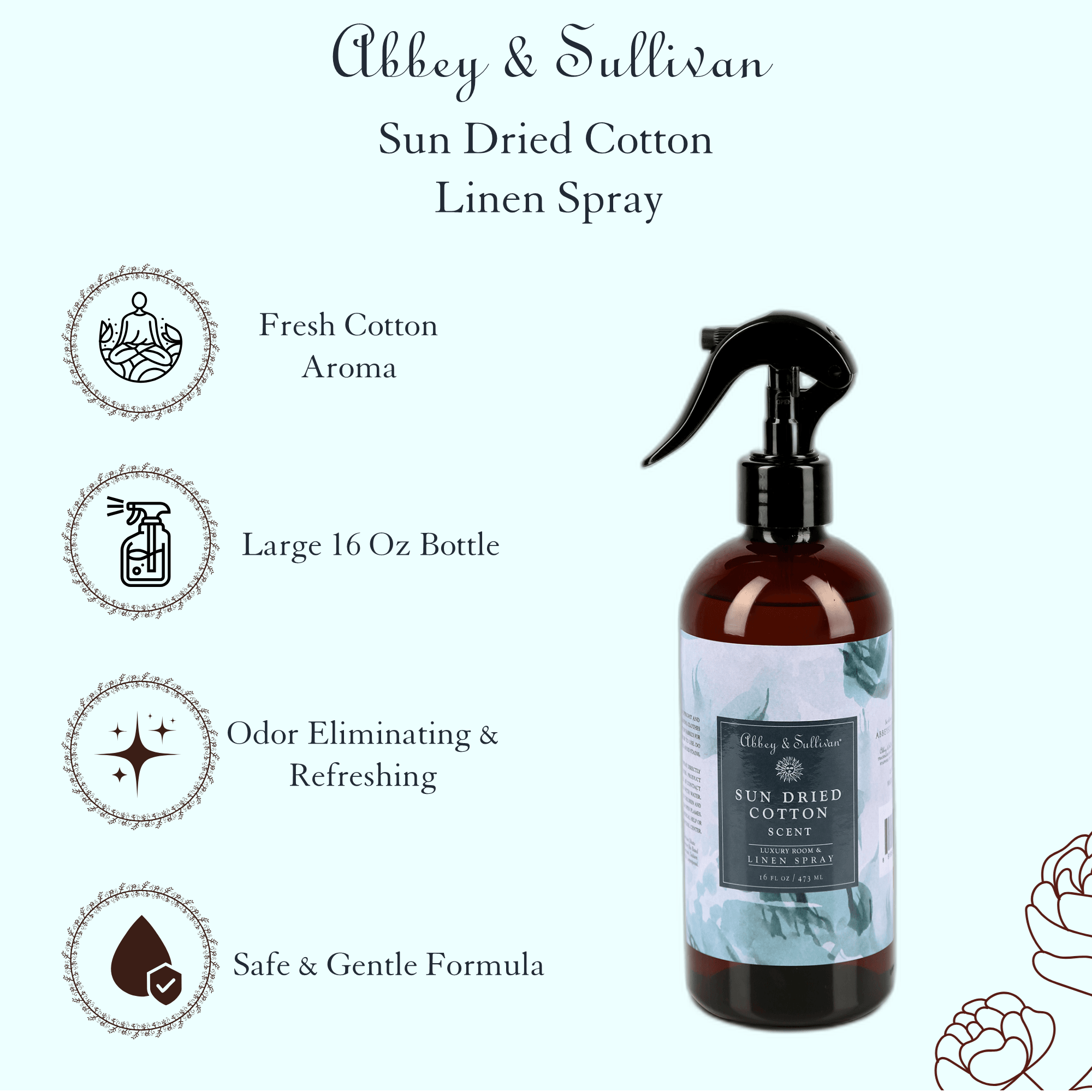 Best linen and room sprays - Sun Dried Cotton - Abbey & Sullivan