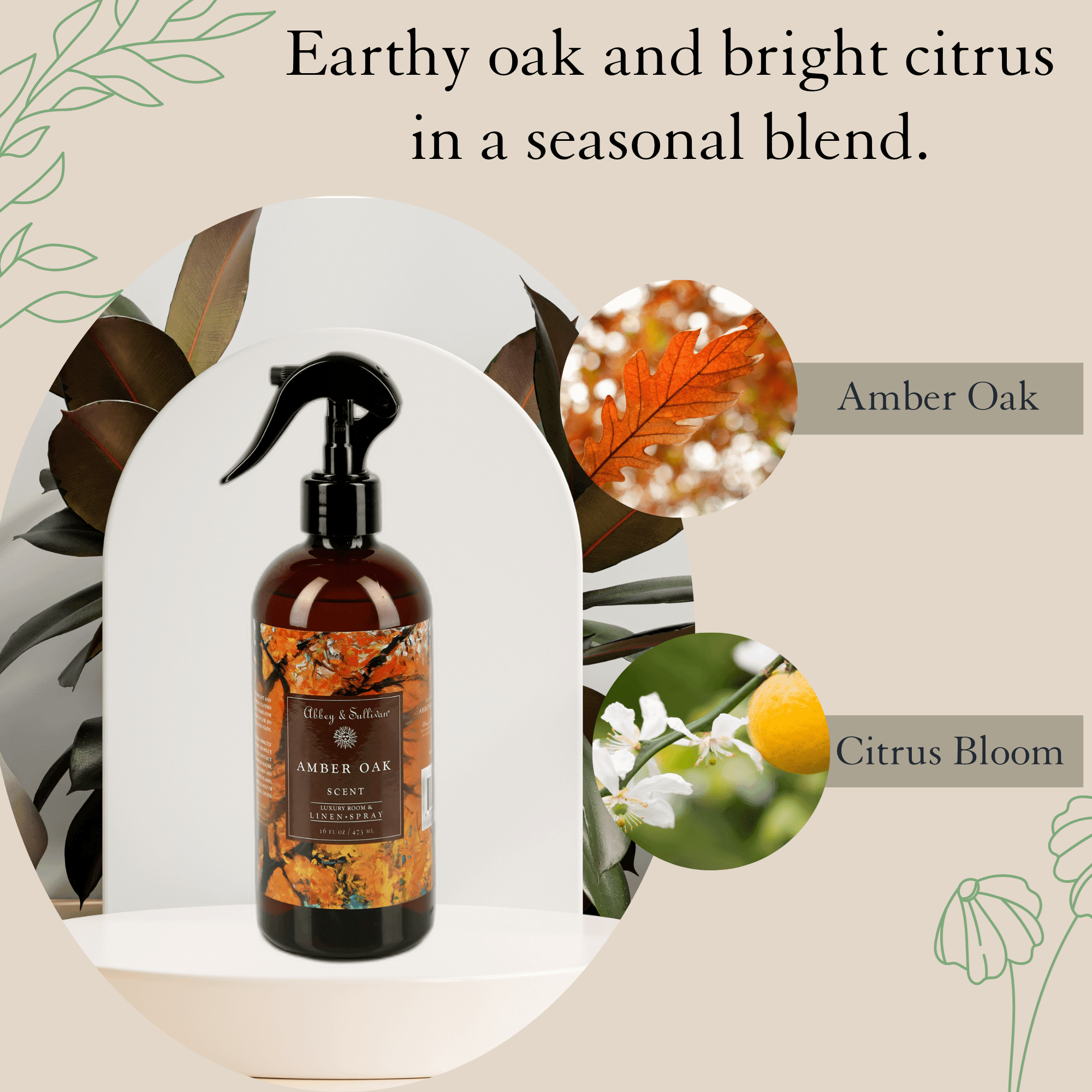 Best linen and room sprays - Amber Oak - Abbey & Sullivan