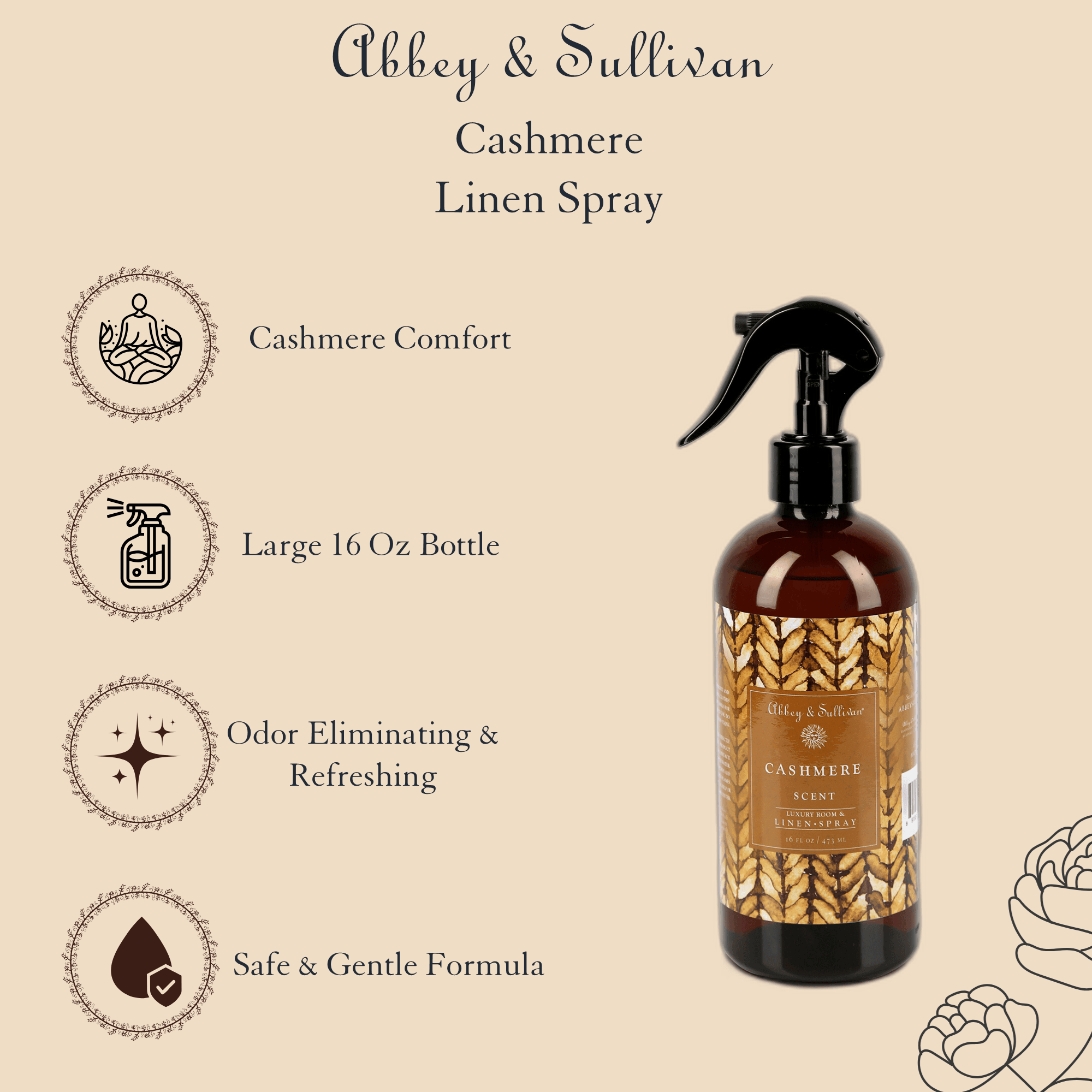 Best linen and room sprays - Cashmere - Abbey & Sullivan