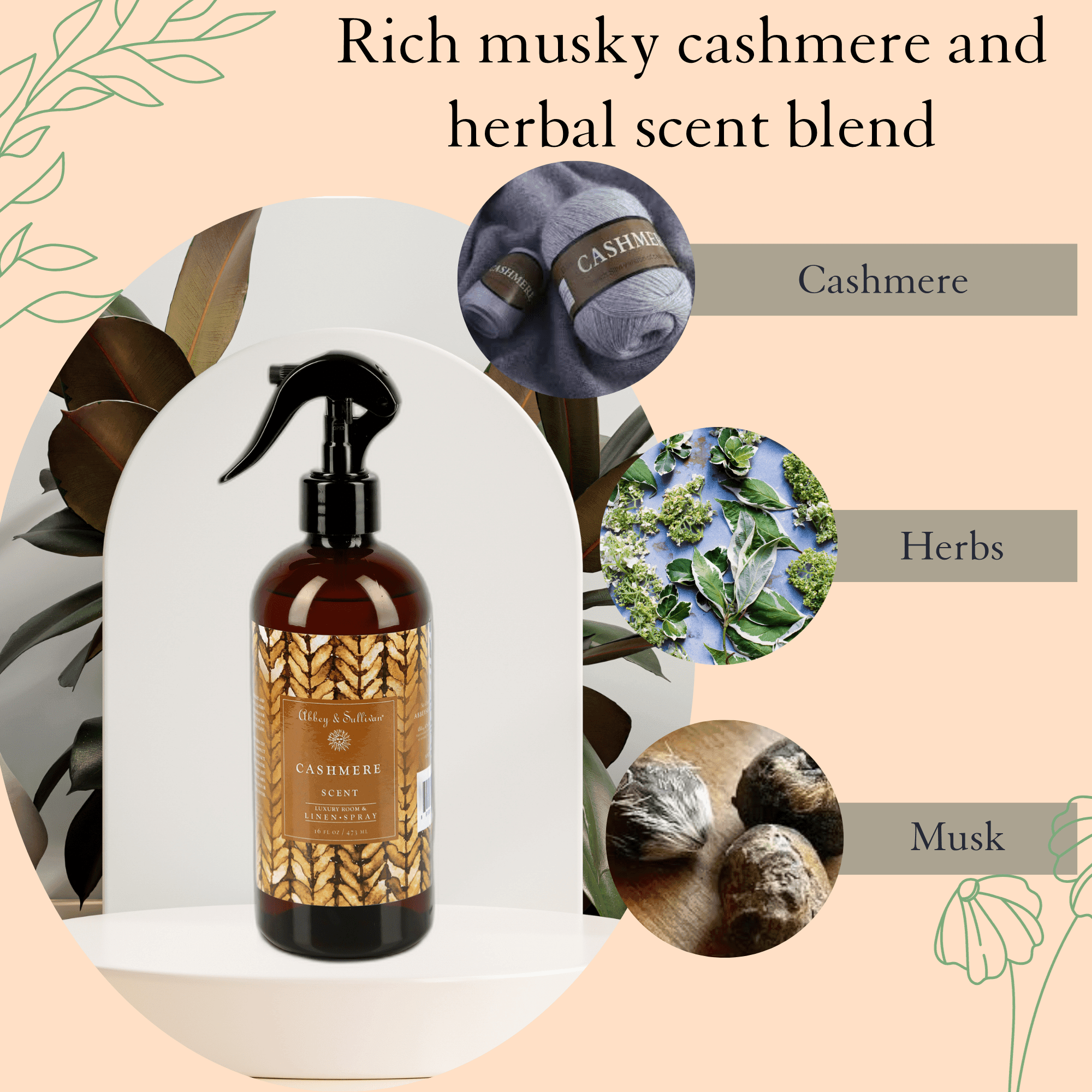 Best linen and room sprays - Cashmere - Abbey & Sullivan