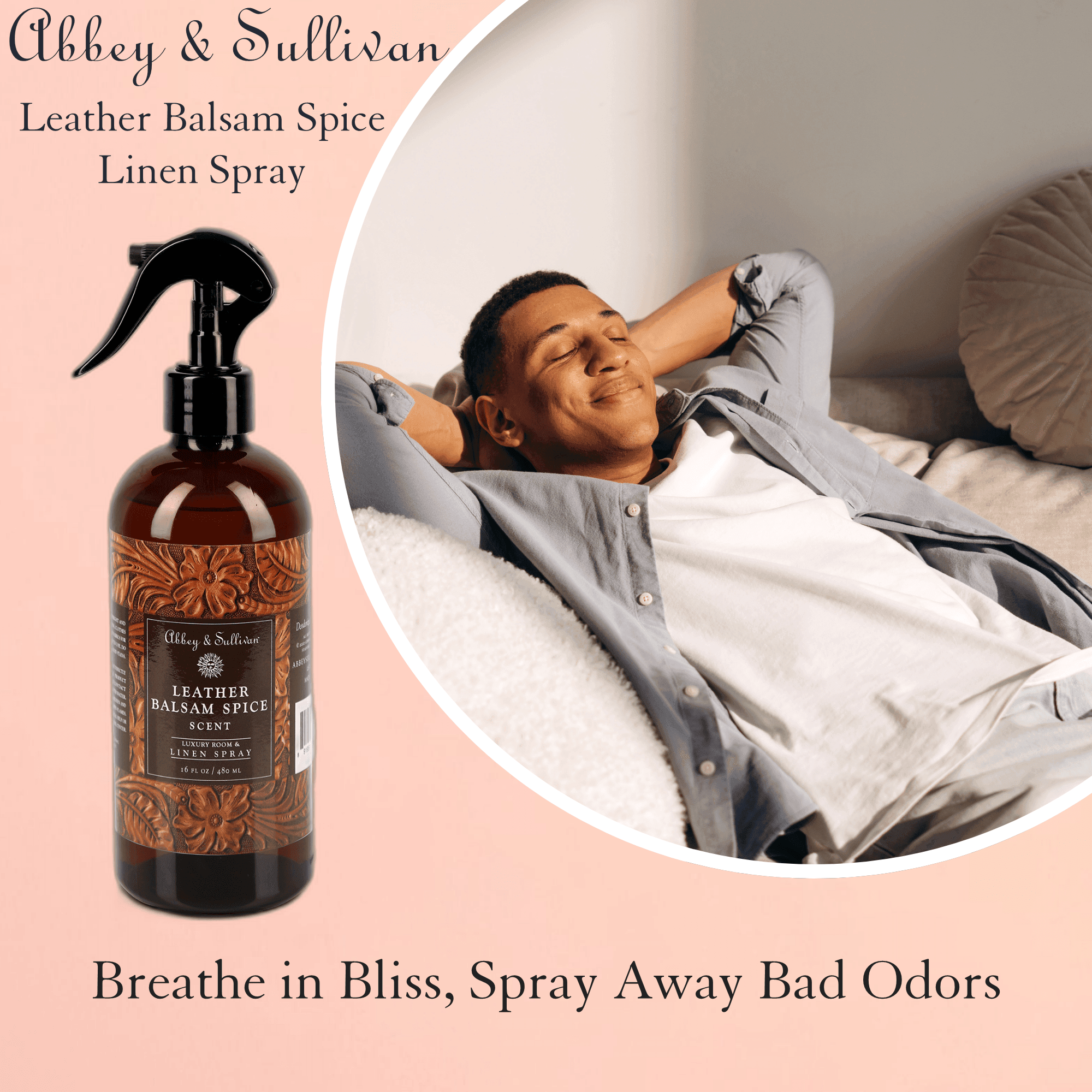 Best linen and room sprays - Leather Balsam Spice - Abbey & Sullivan