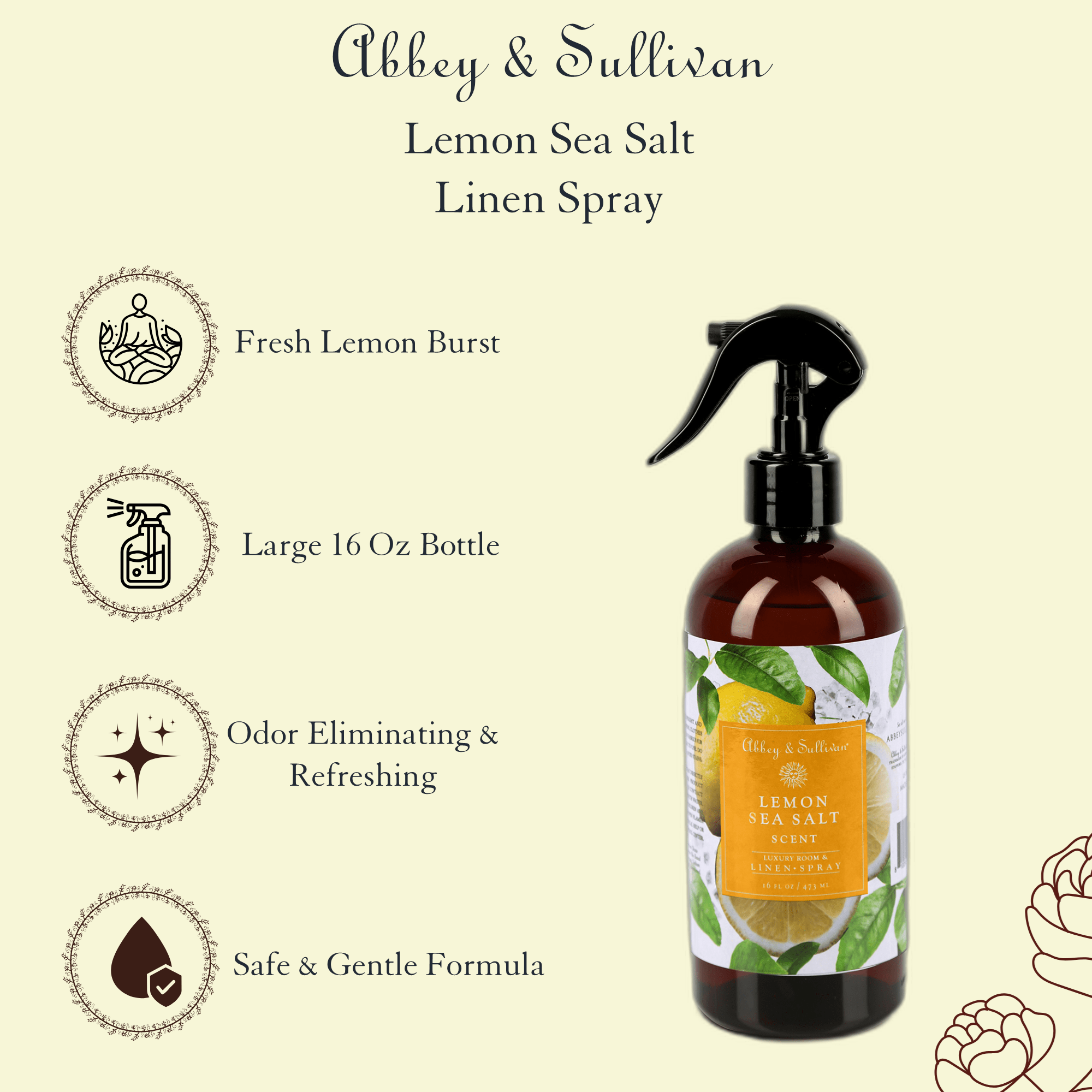 Abbey & Sullivan Best linen and room sprays - Lemon Sea Salt LS - 1042 - 16