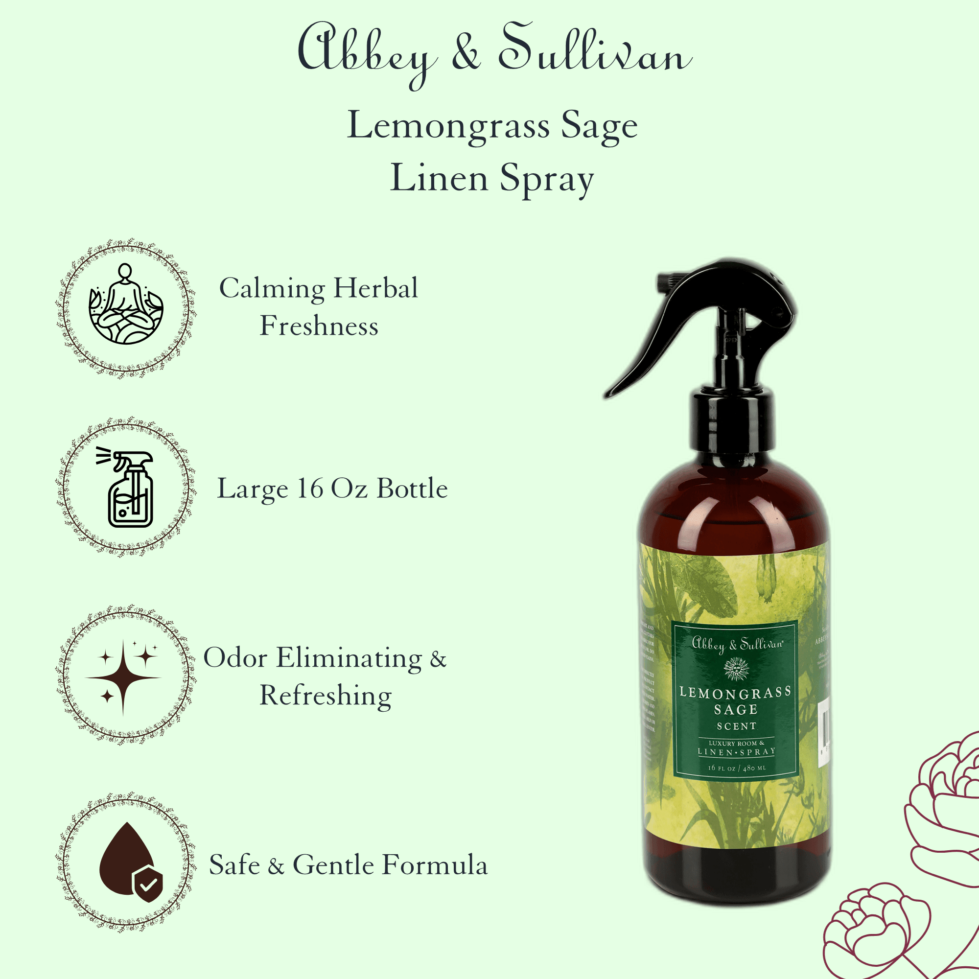 Best linen and room sprays - Lemongrass Sage - Abbey & Sullivan
