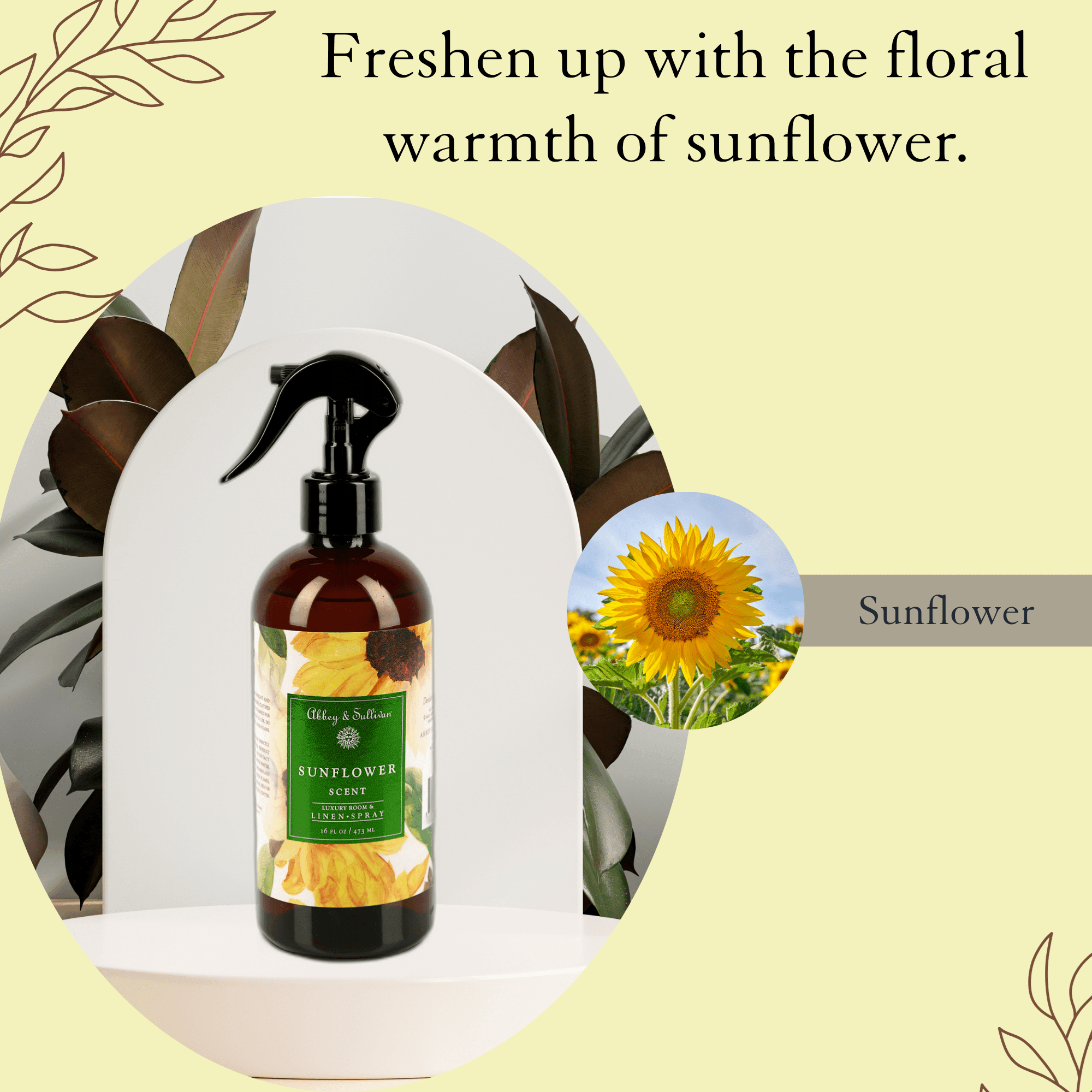 Best linen and room sprays - Sunflower - Abbey & Sullivan