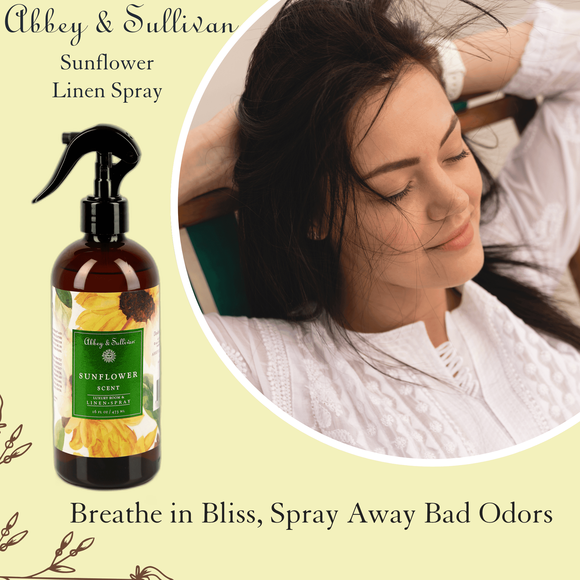Best linen and room sprays - Sunflower - Abbey & Sullivan