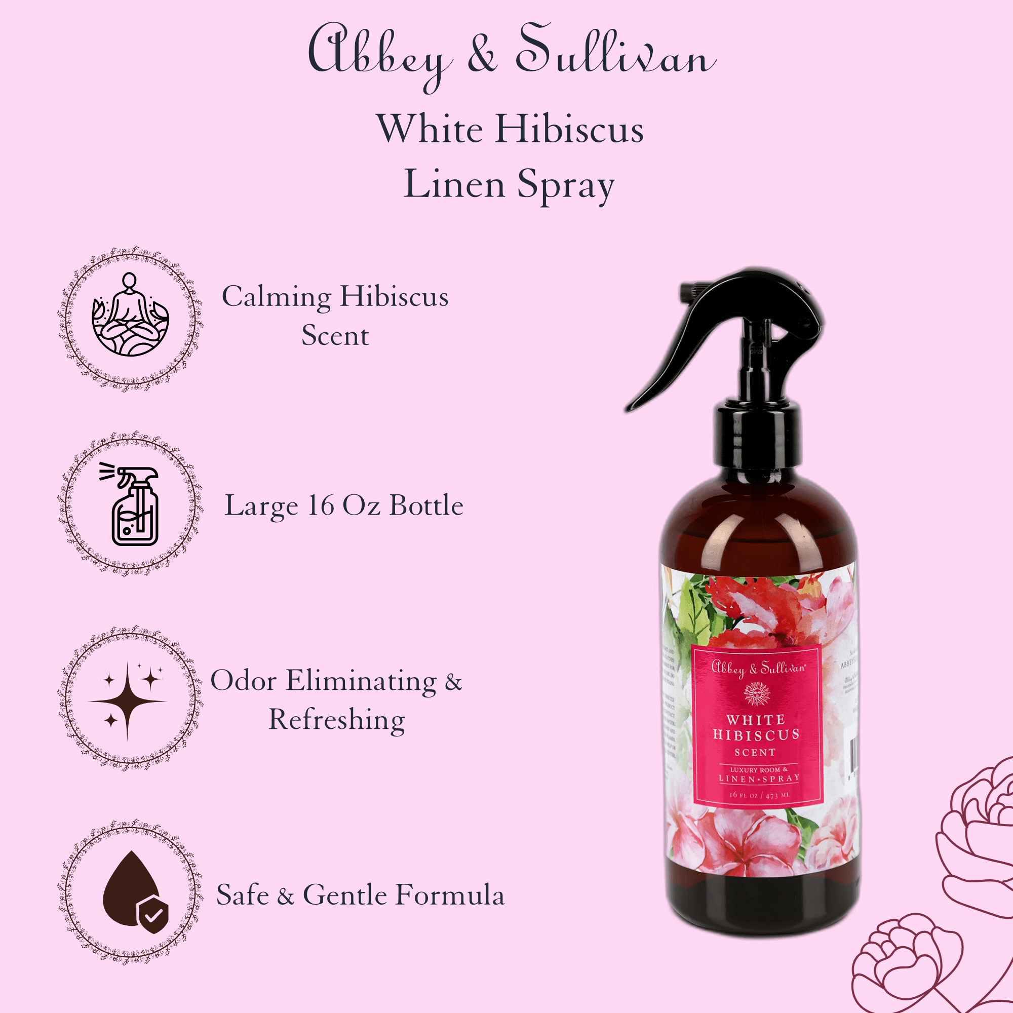 Best linen and room sprays - White Hibiscus - Abbey & Sullivan