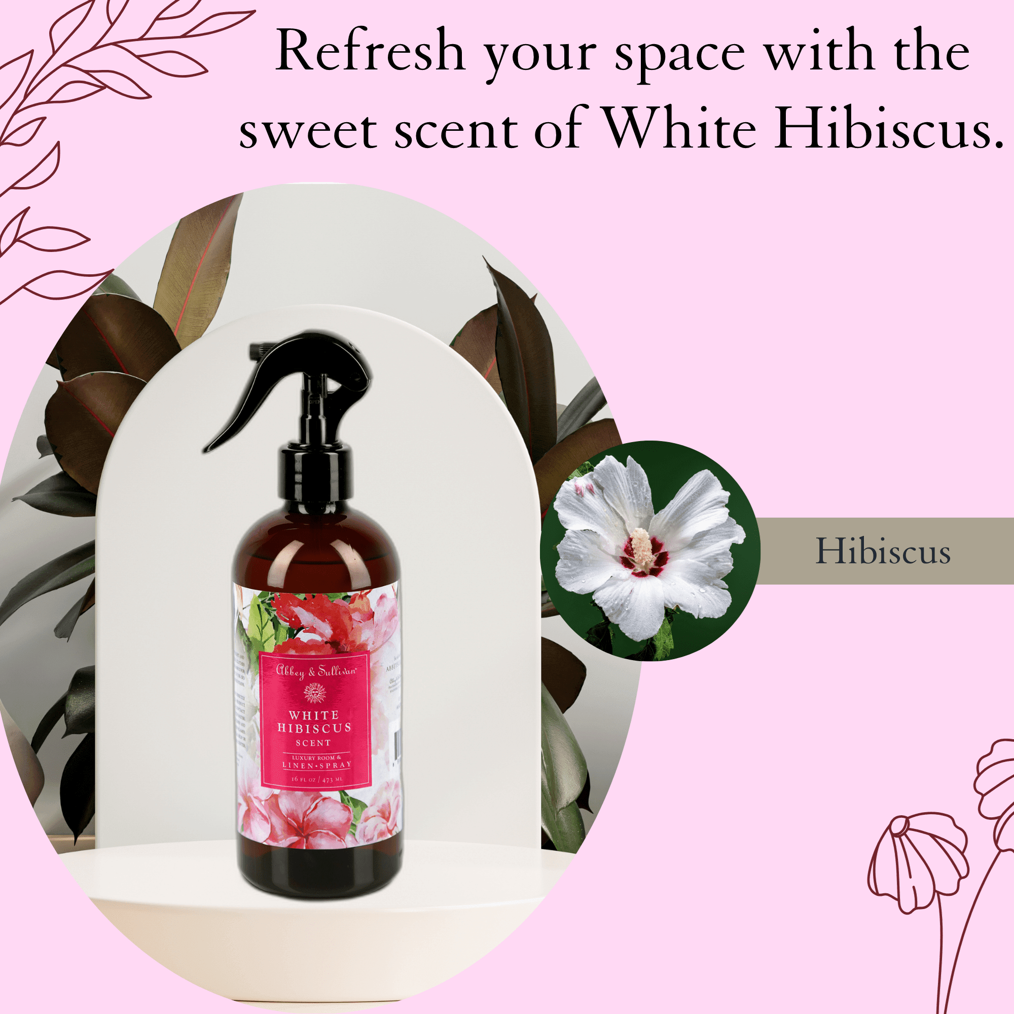 Best linen and room sprays - White Hibiscus - Abbey & Sullivan