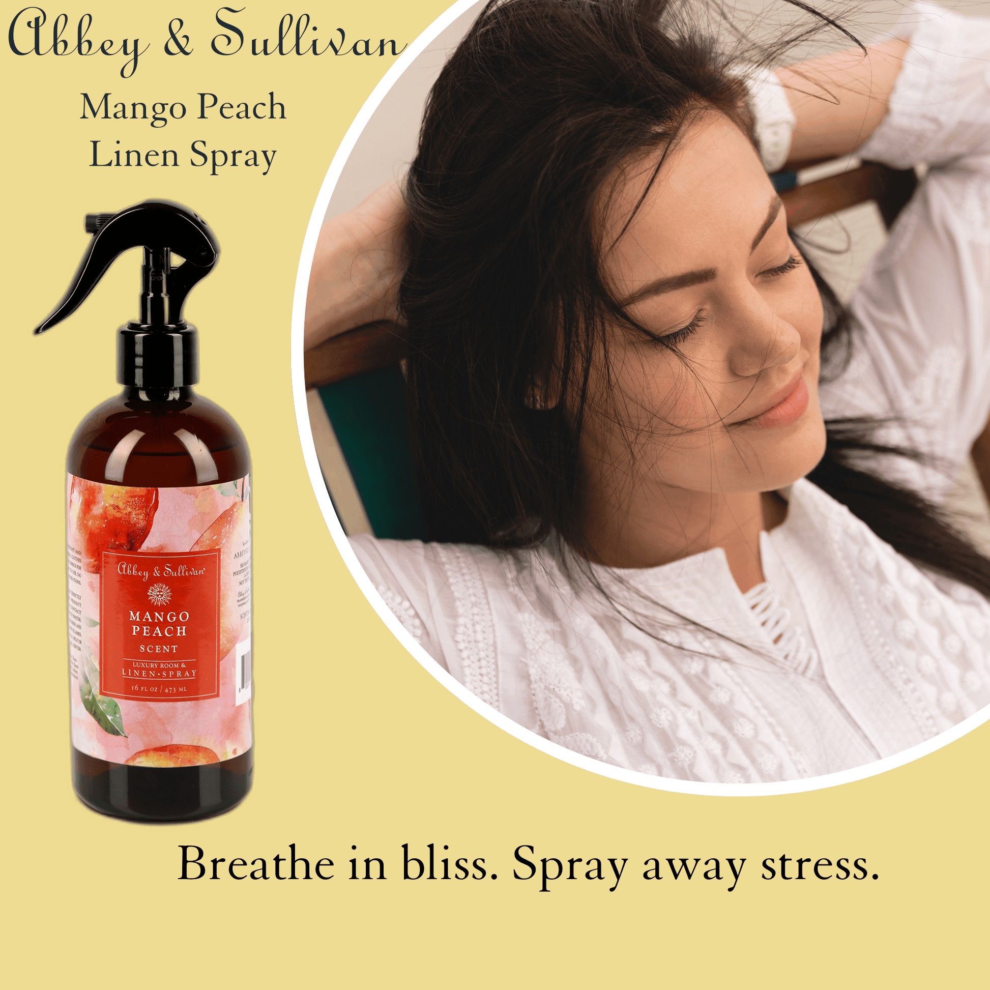 Abbey & Sullivan Linen and Room Spray, Mango Peach LS-1060-16