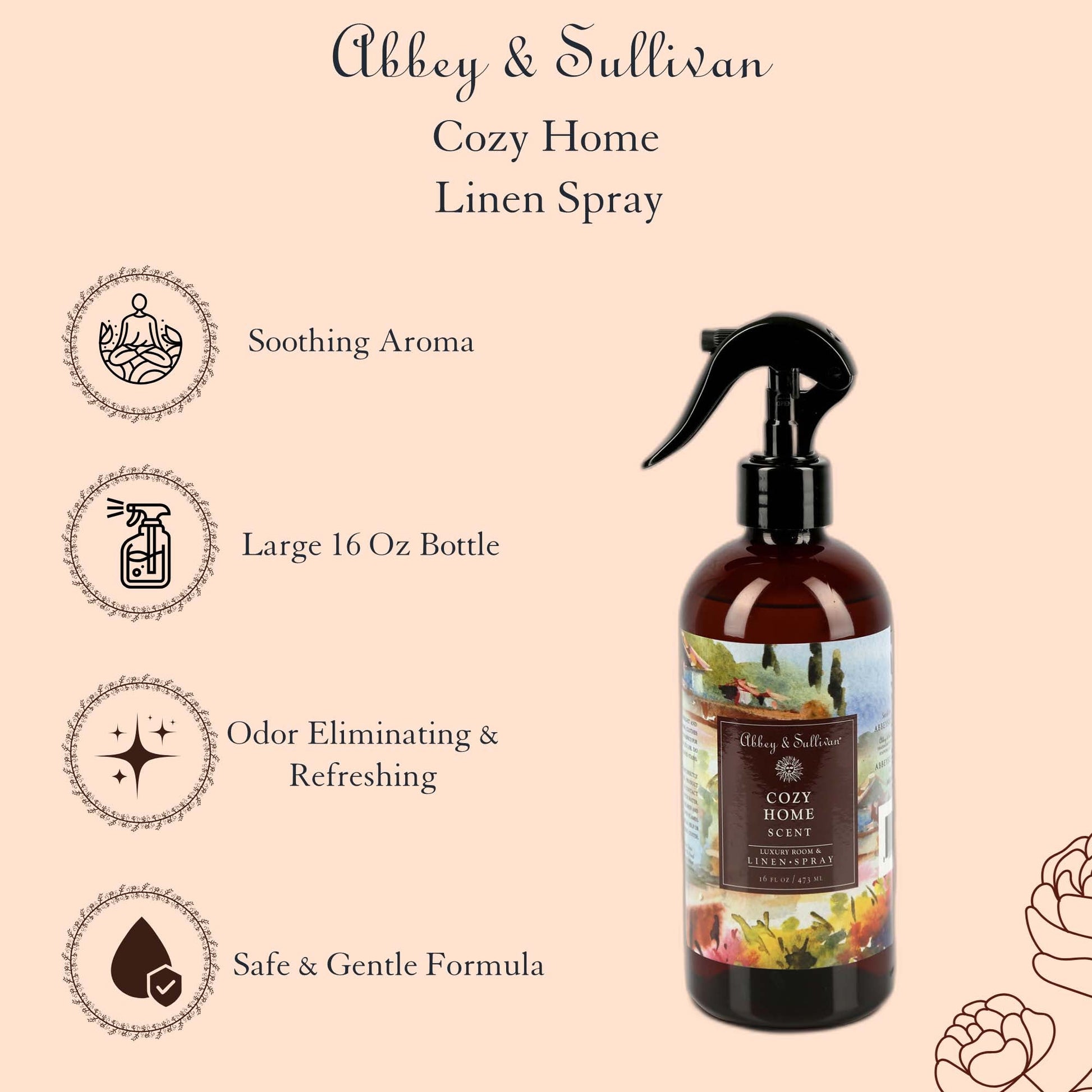 Abbey & Sullivan Linen and Room Sprays, Cozy Home LS-1048-16