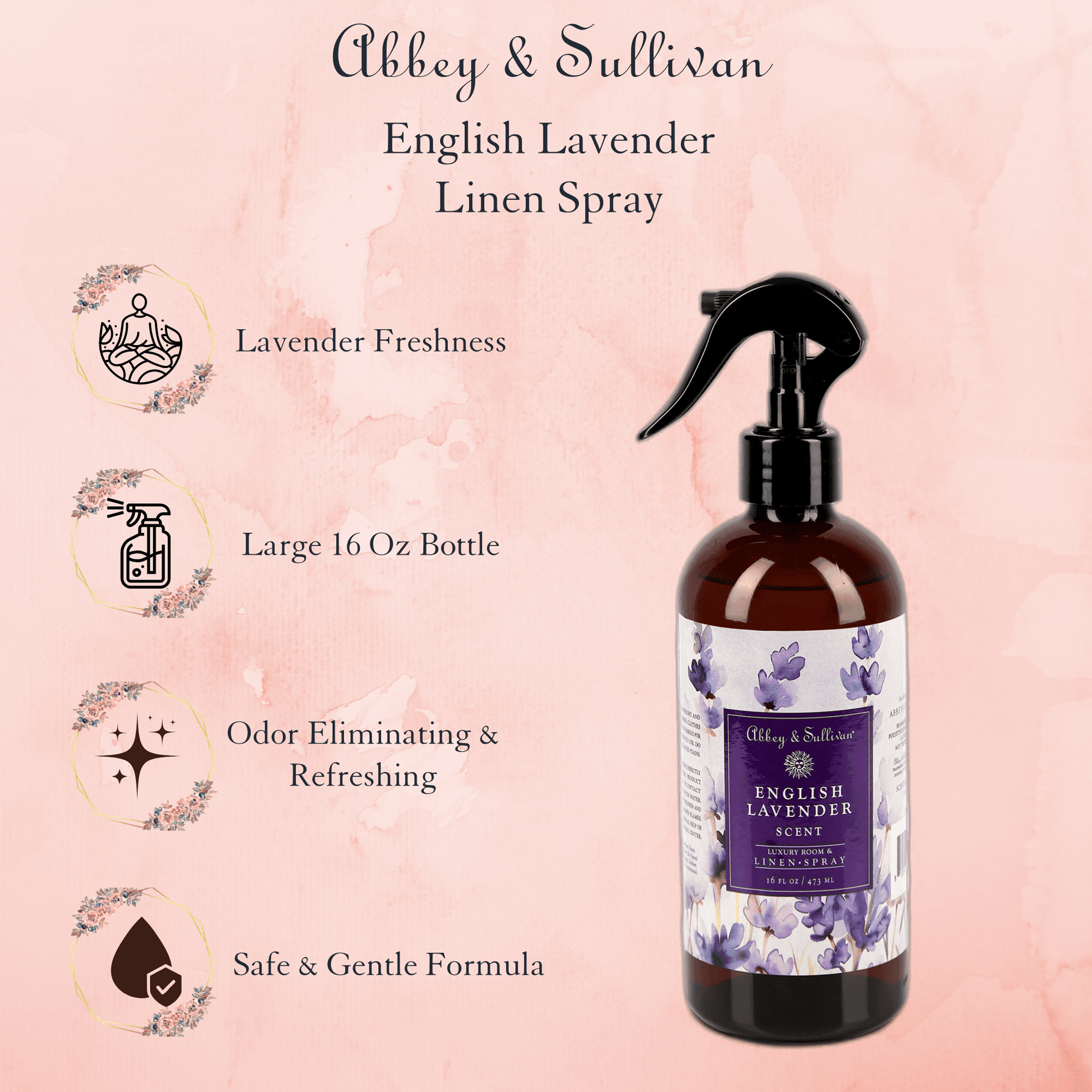 Abbey & Sullivan Linen and Room Sprays, English Lavender LS-1057-16