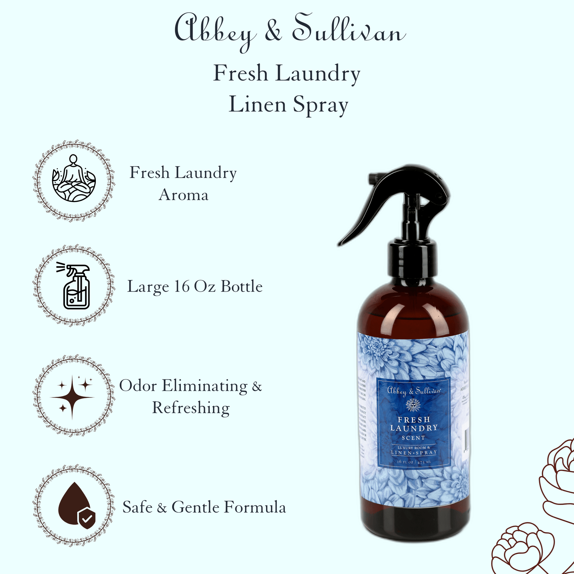 Abbey & Sullivan Linen and Room Sprays, Fresh Laundry LS-1002-16