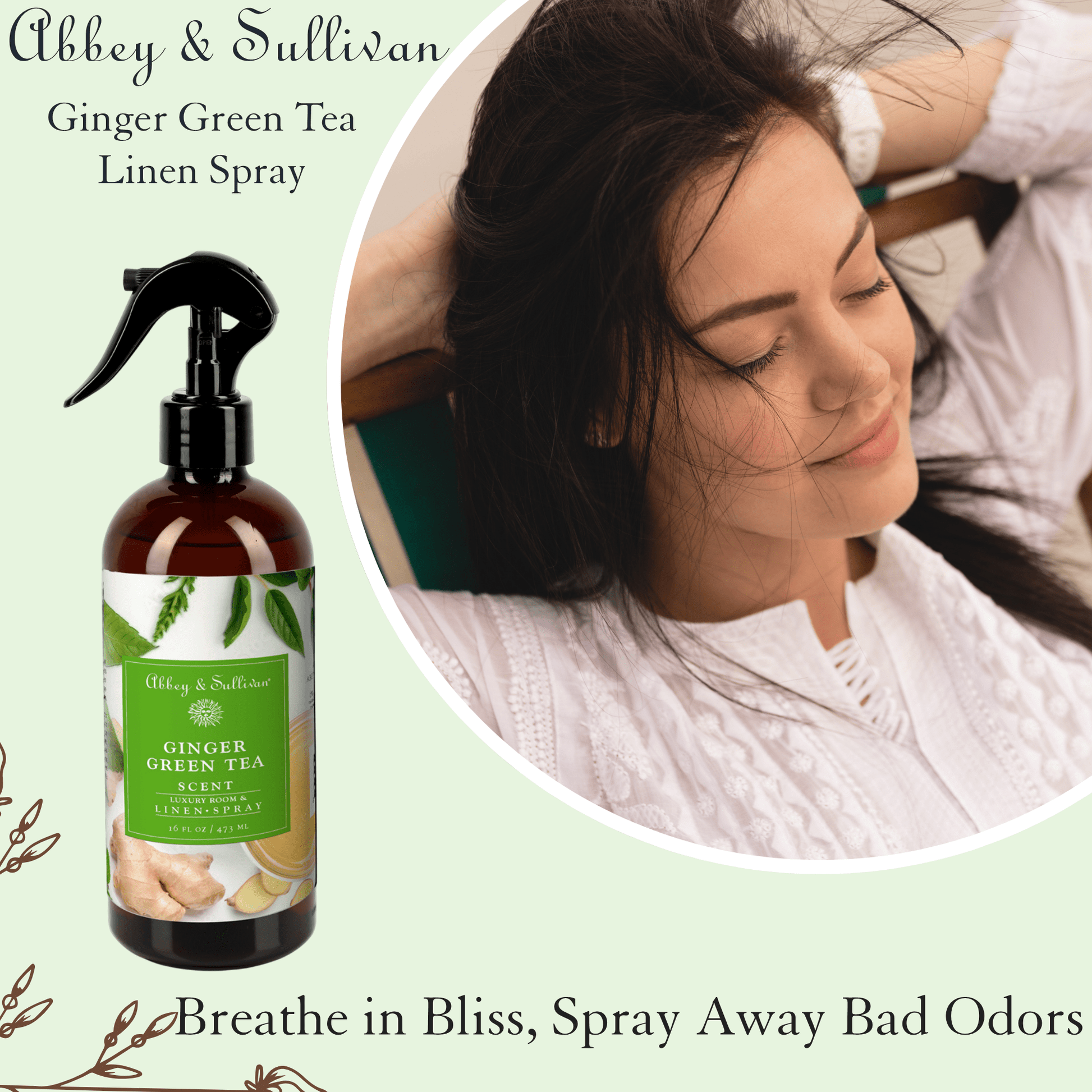 Abbey & Sullivan Linen and Room Sprays, Ginger Green Tea LS-1062-16
