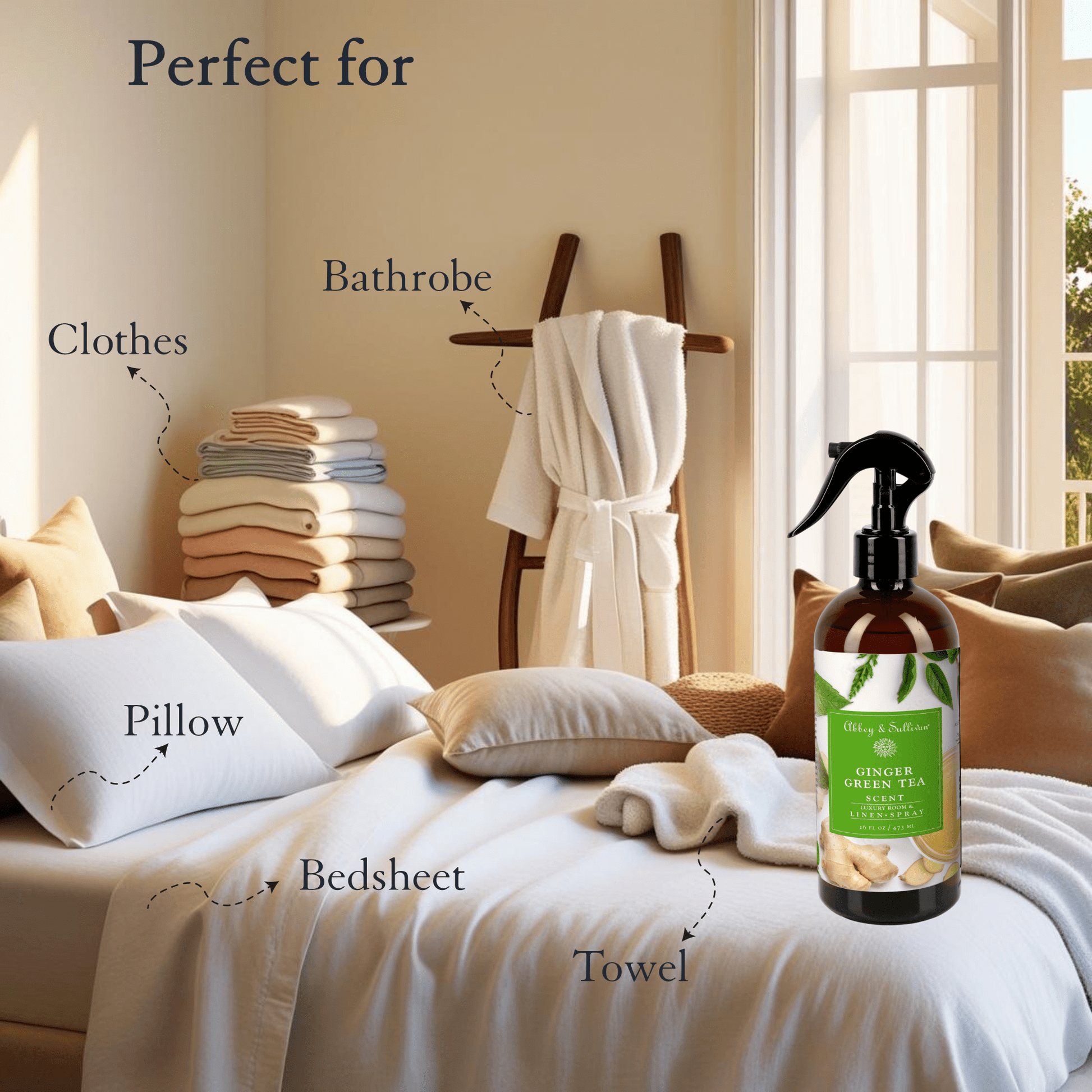 Abbey & Sullivan Linen and Room Sprays, Ginger Green Tea LS-1062-16