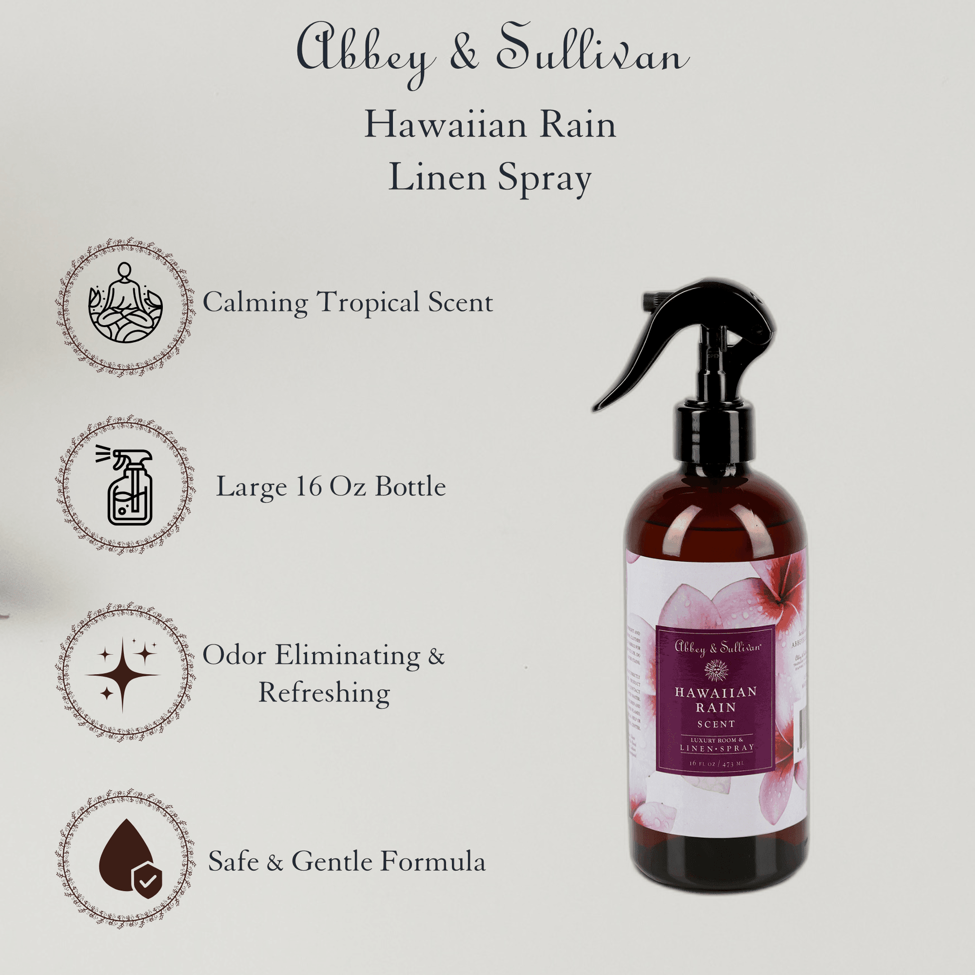 Abbey & Sullivan Linen and Room Sprays, Hawaiian Rain LS-1040-16