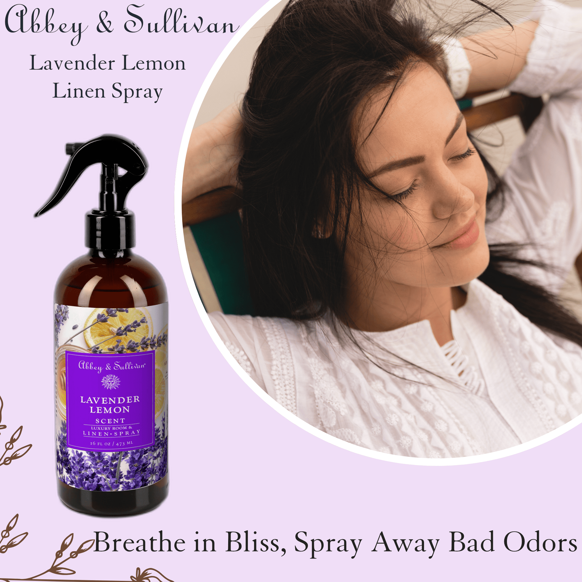 Abbey & Sullivan Linen and Room Sprays, Lavender Lemon LS-1066-16