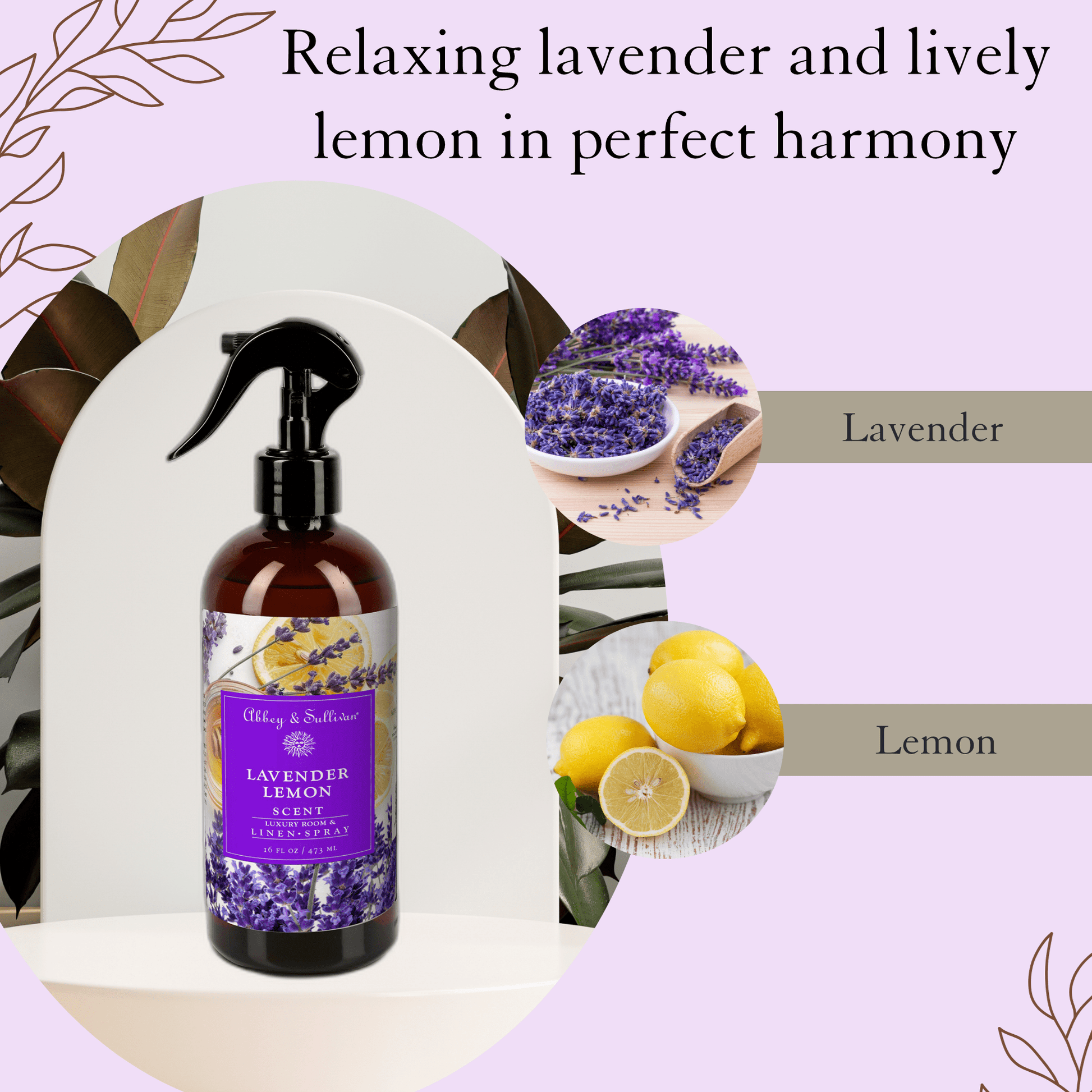 Abbey & Sullivan Linen and Room Sprays, Lavender Lemon LS-1066-16