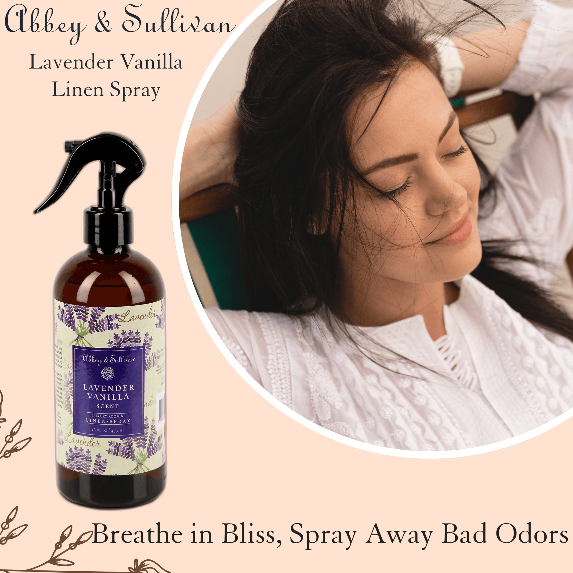 Abbey & Sullivan Linen and Room Sprays, Lavender Vanilla LS-1003-16