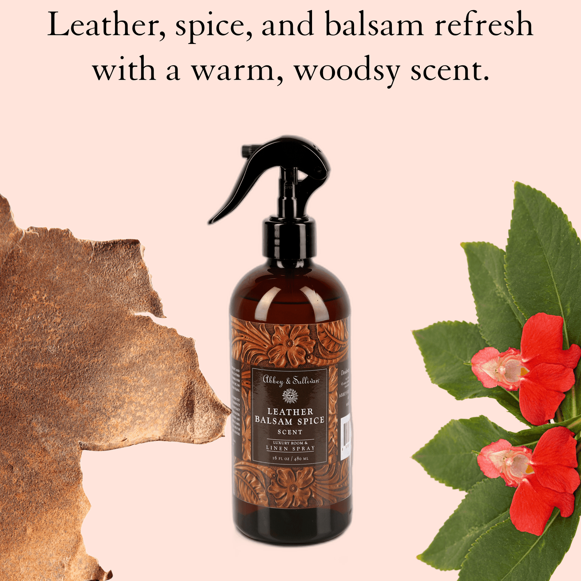 Abbey & Sullivan Linen and Room Sprays, Leather Balsam Spice LS-1035-16