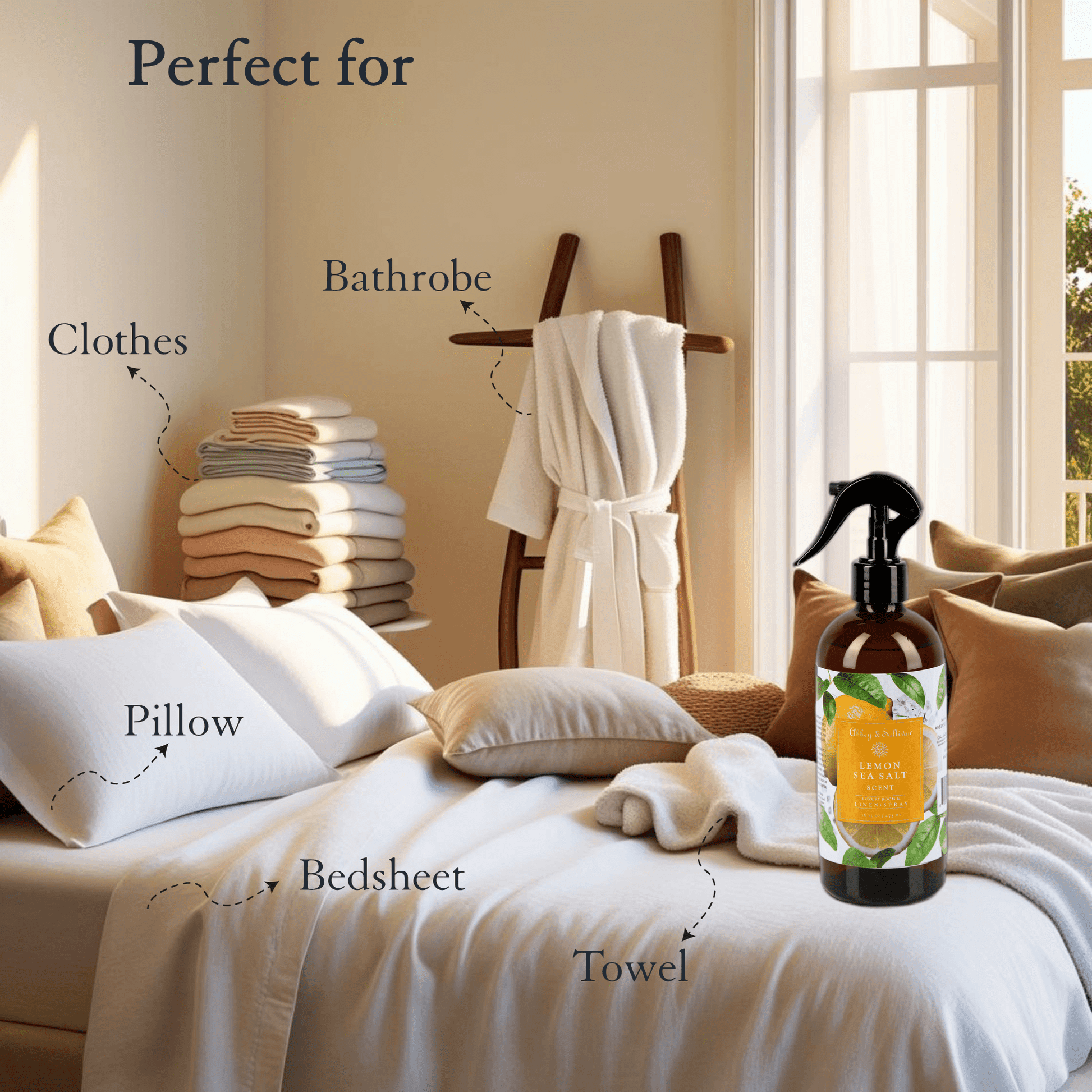 Abbey & Sullivan Linen and Room Sprays, Lemon Sea Salt LS-1042-16
