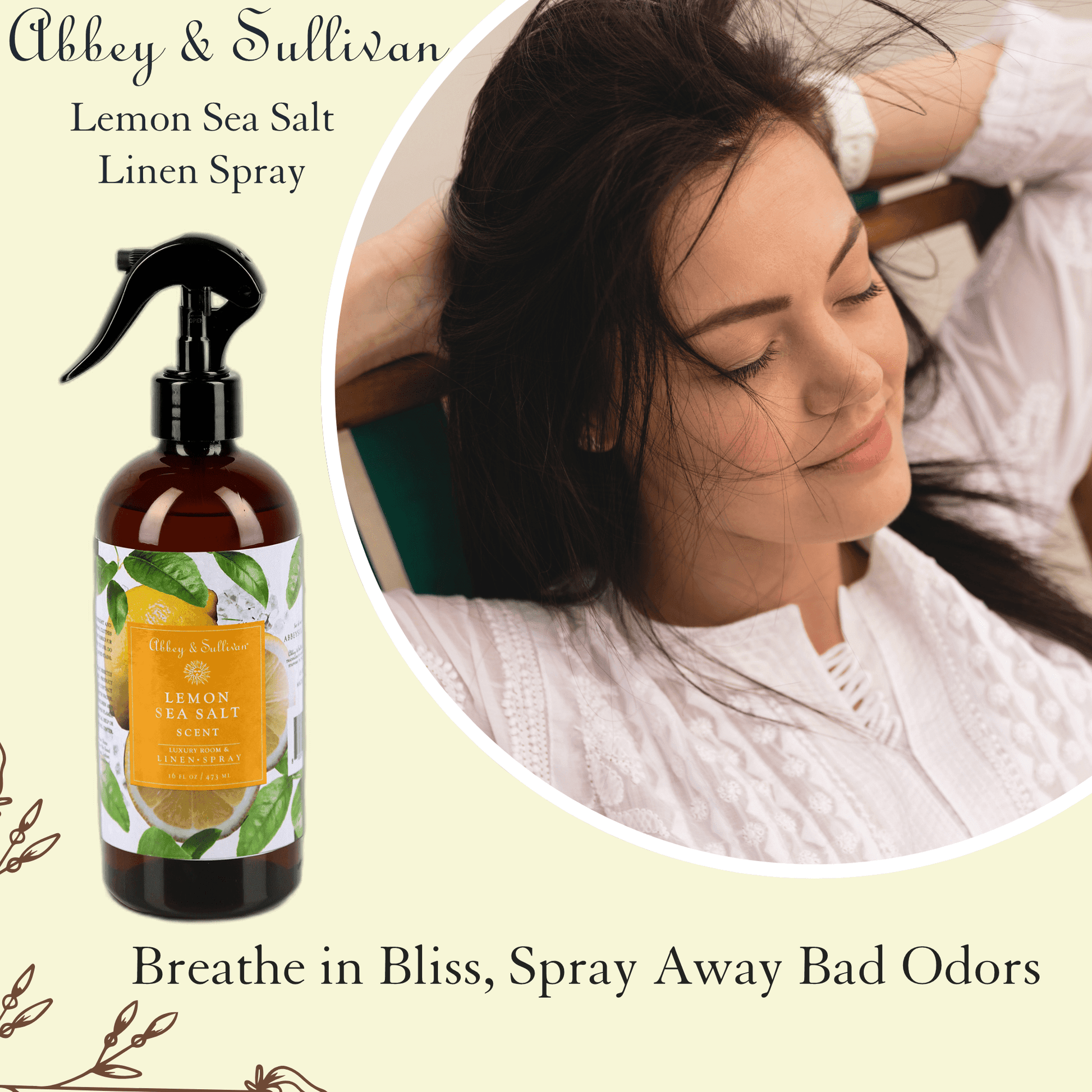 Abbey & Sullivan Linen and Room Sprays, Lemon Sea Salt LS-1042-16