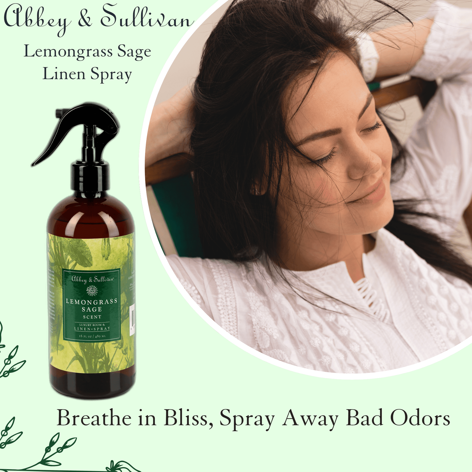Abbey & Sullivan Linen and Room Sprays, Lemongrass Sage LS-1033-16