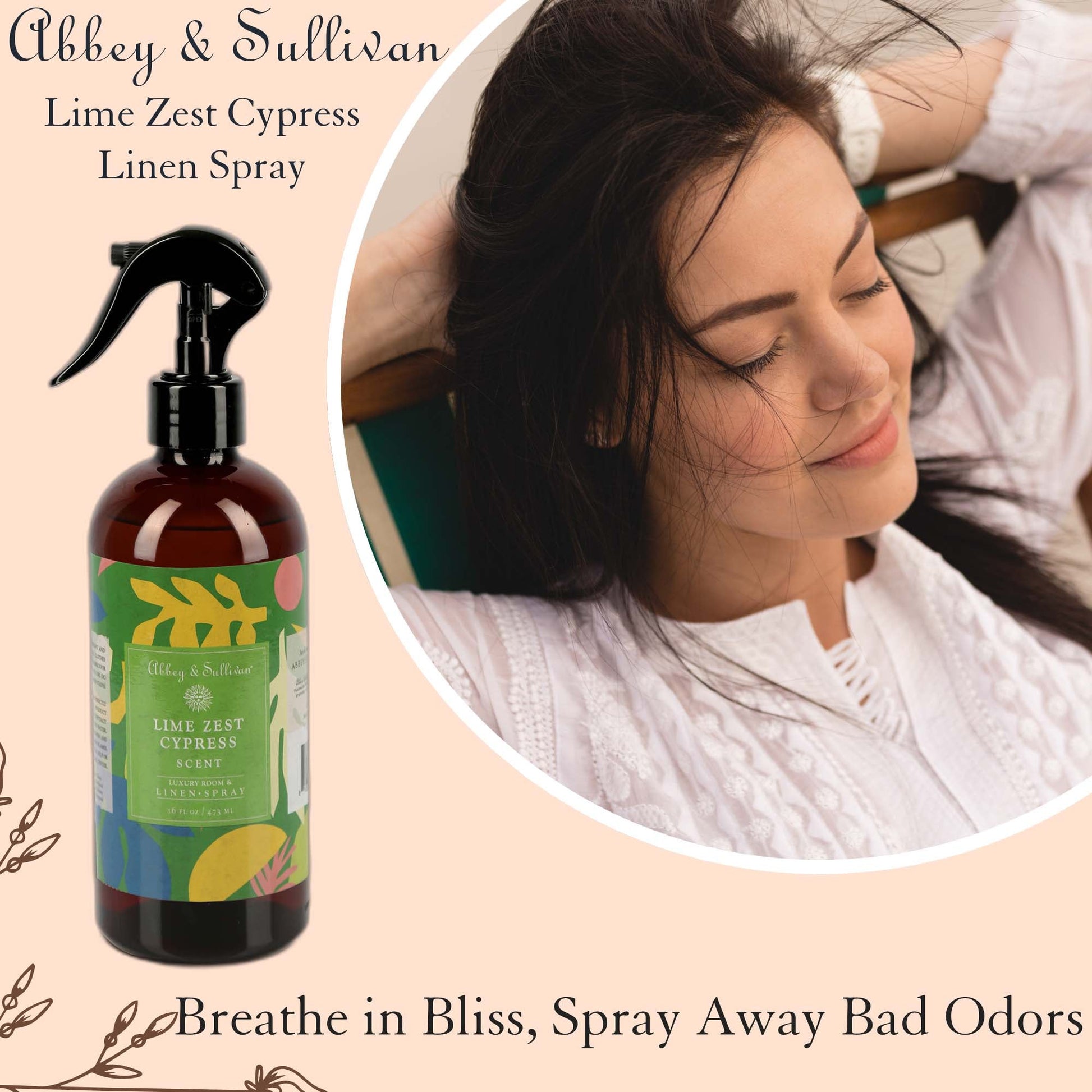 Abbey & Sullivan Linen and Room Sprays, Lime Zest Cypress LS-1043-16