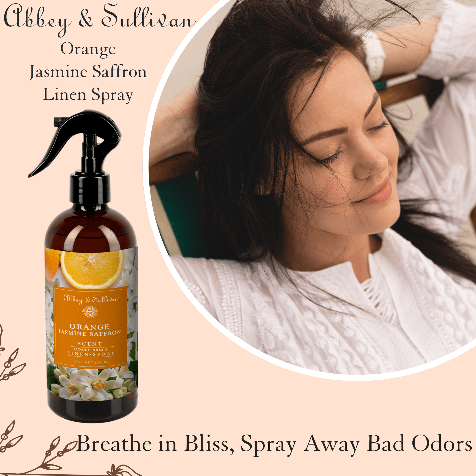 Abbey & Sullivan Linen and Room Sprays, Orange Jasmine Saffron LS-1065-16