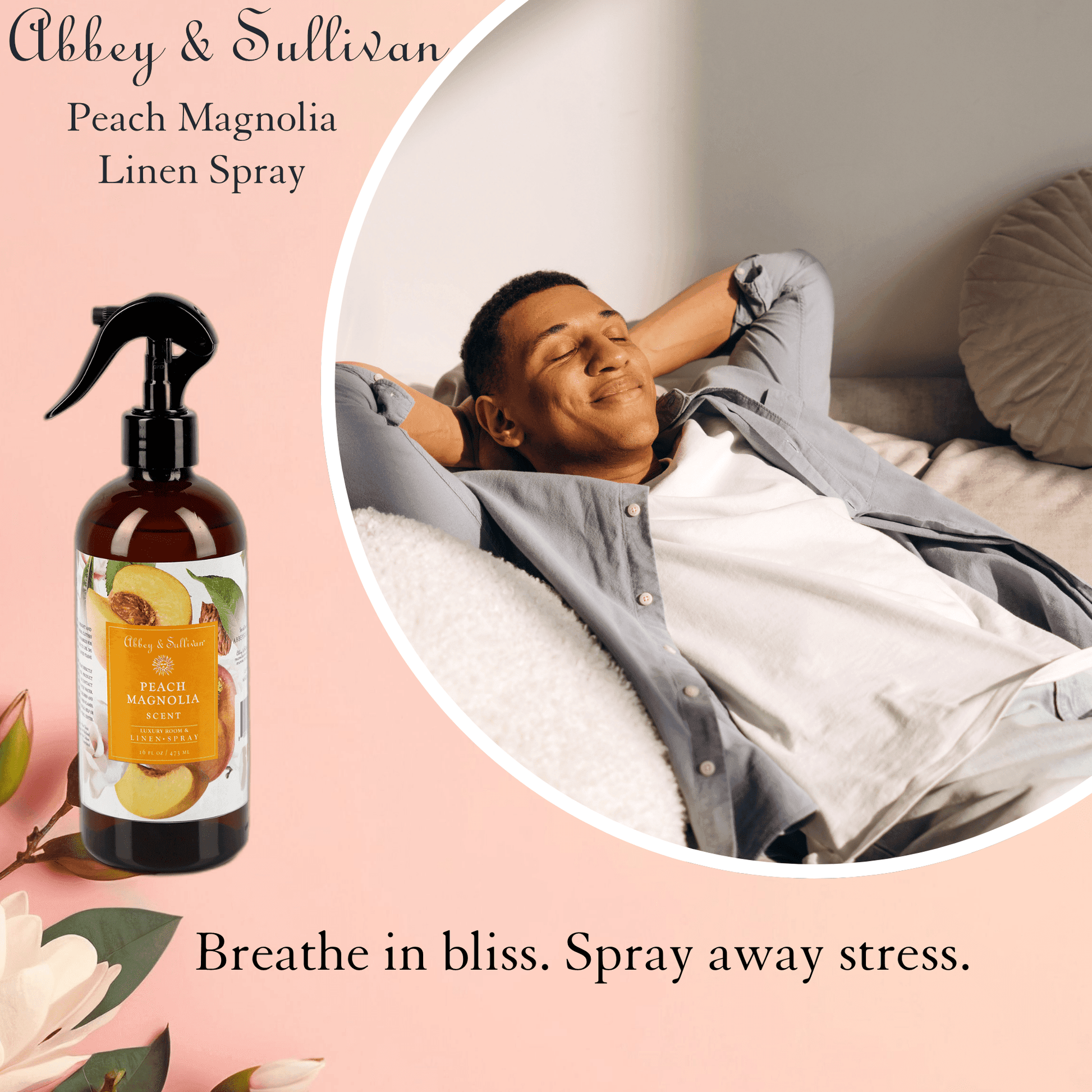 Abbey & Sullivan Linen and Room Sprays, Peach Magnolia LS-1044-16