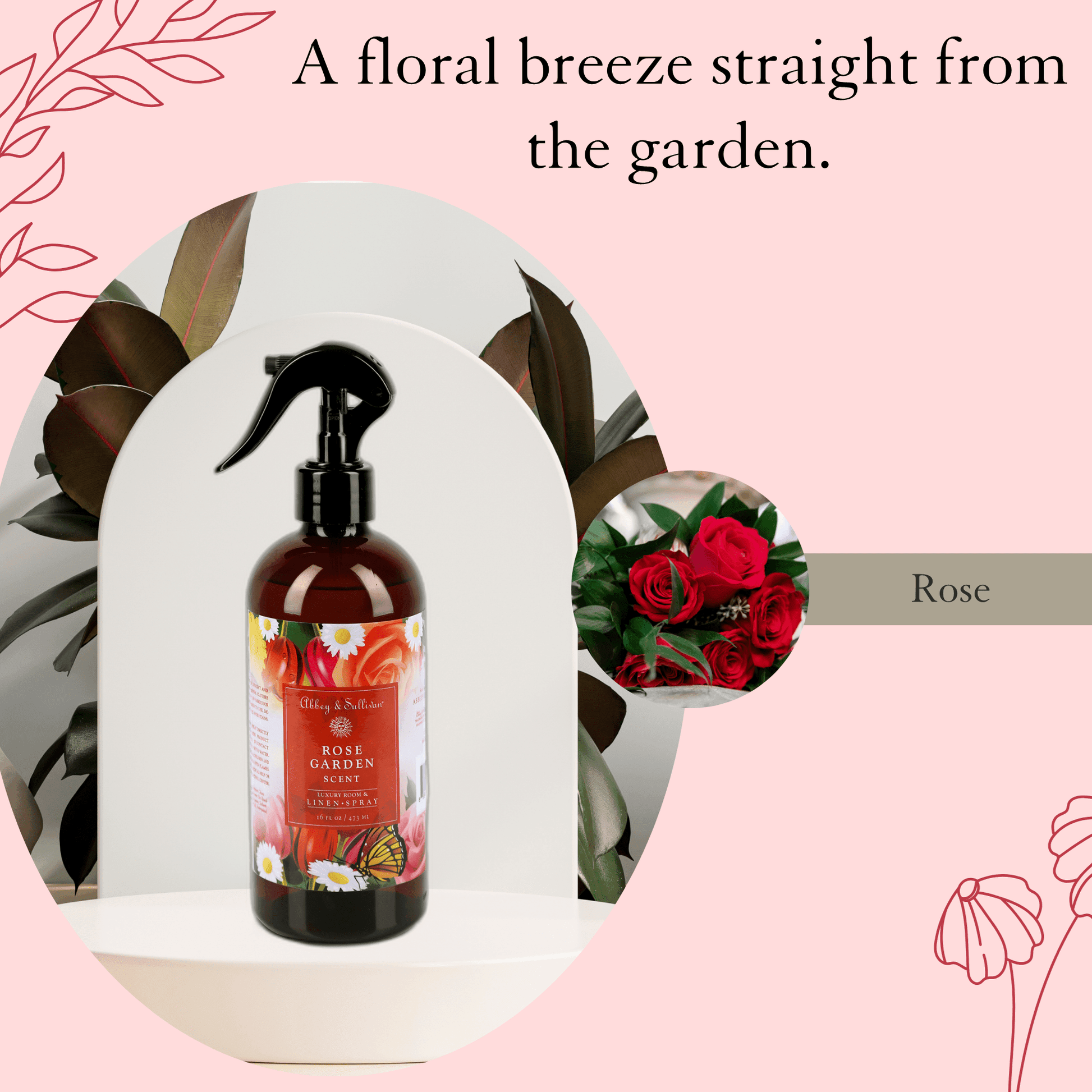 Abbey & Sullivan Linen and Room Sprays, Rose Garden LS-1001-16