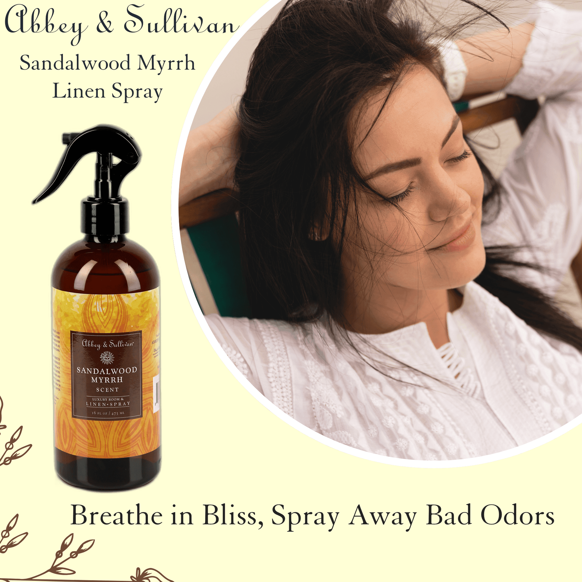 Abbey & Sullivan Linen and Room Sprays, Sandalwood Myrrh LS-1050-16