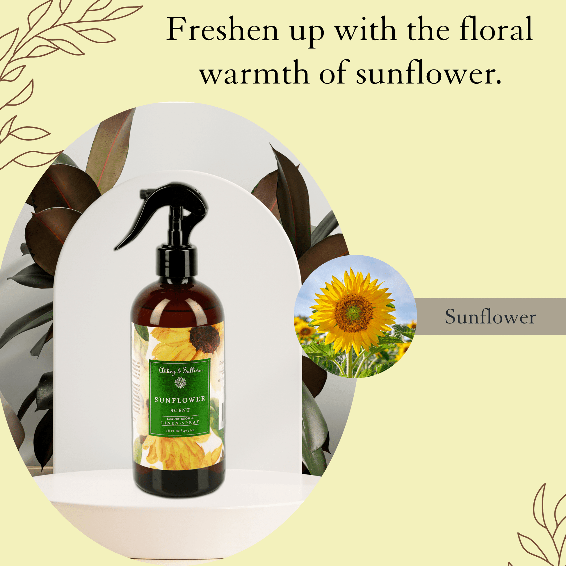 Abbey & Sullivan Linen and Room Sprays, Sunflower LS-1036-16