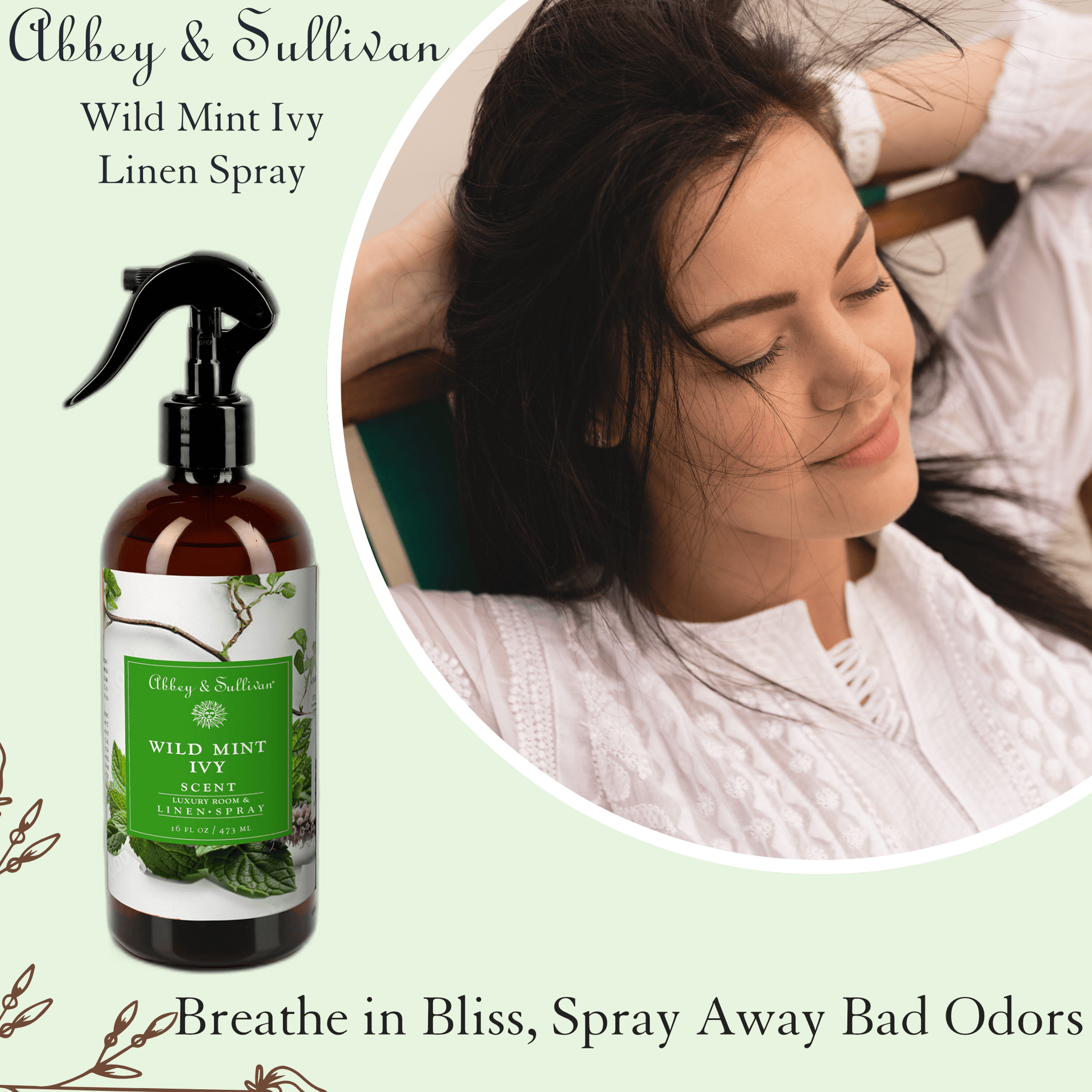 Abbey & Sullivan Linen and Room Sprays, Wild Mint Ivy LS-1063-16