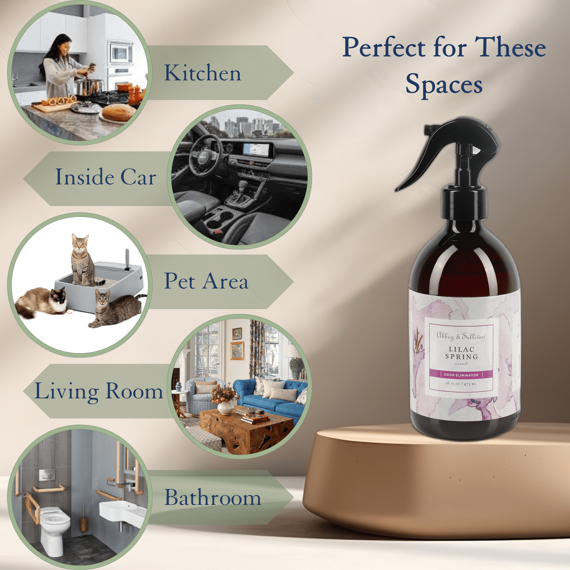 Abbey & Sullivan Odor Eliminator Spray, Lilac Spring AS-SOD3015-16