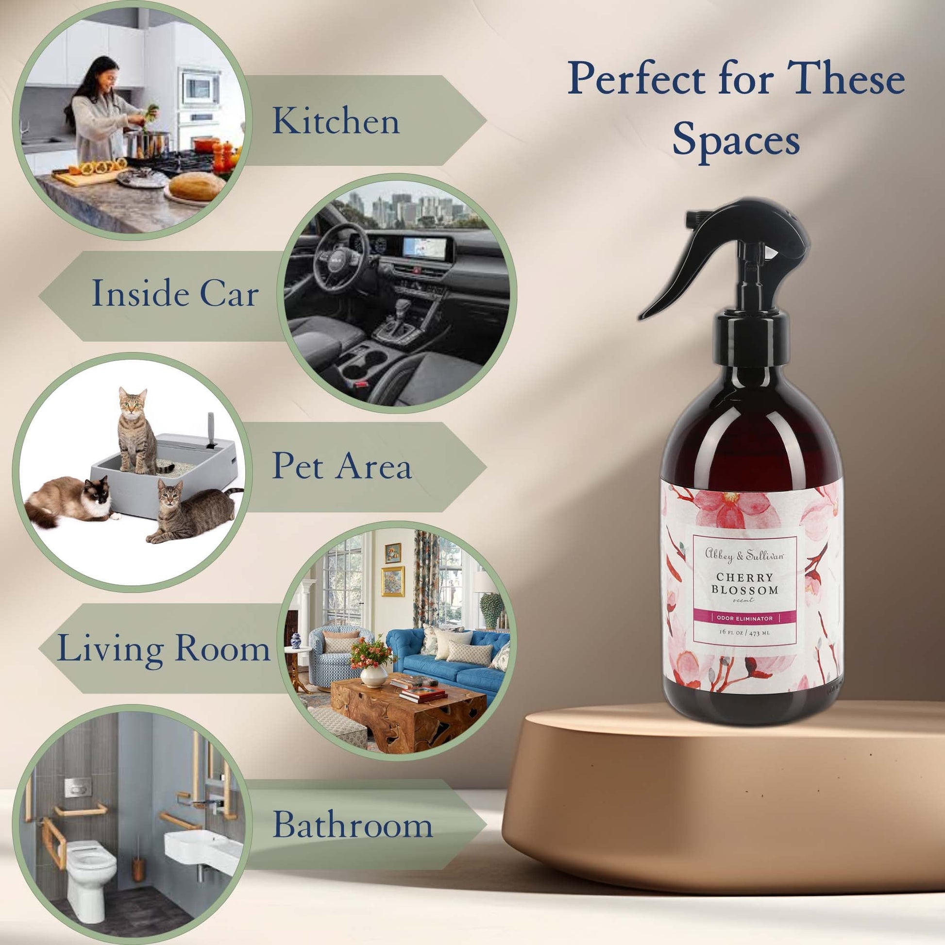 Abbey & Sullivan Odor Eliminator Sprays, Cherry Blossom AS-SOD6016-16