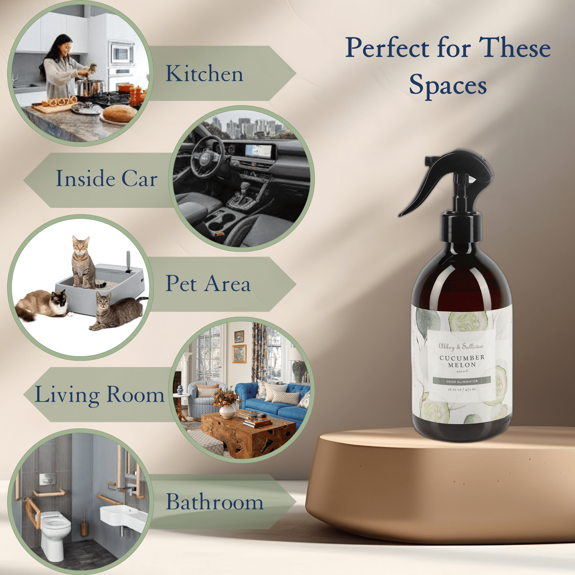 Abbey & Sullivan Odor Eliminator Sprays, Cucumber Melon AS-SOD2003-16